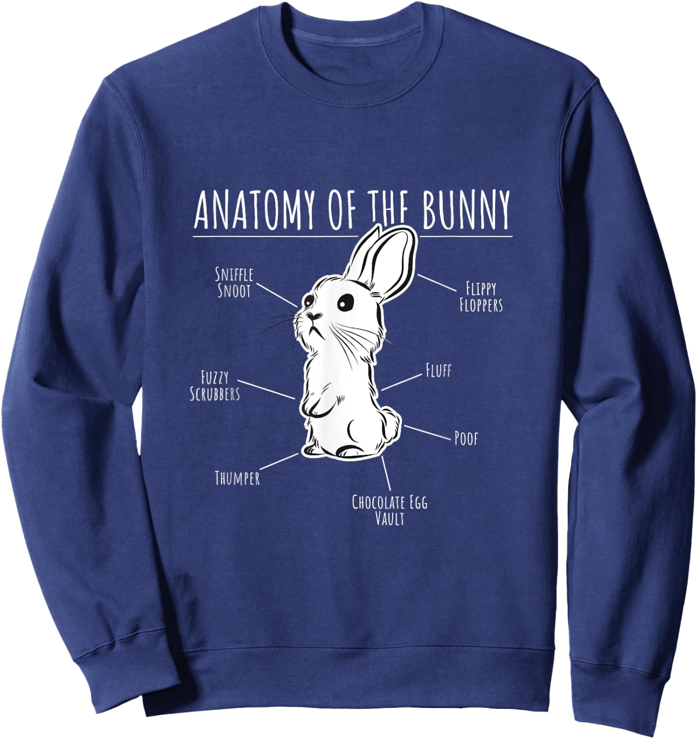 "Anatomy of the Bunny" | Funny Gift Rabbit Lovers Sweatshirt - Sweatshirt | Navy