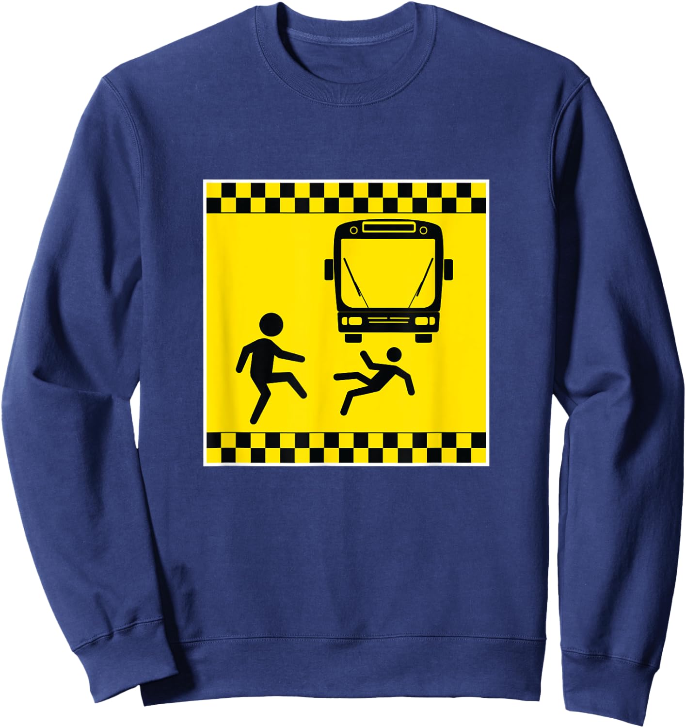 Throw Under The Bus Caution Funny Gag Gift Sweatshirt - Sweatshirt | Navy