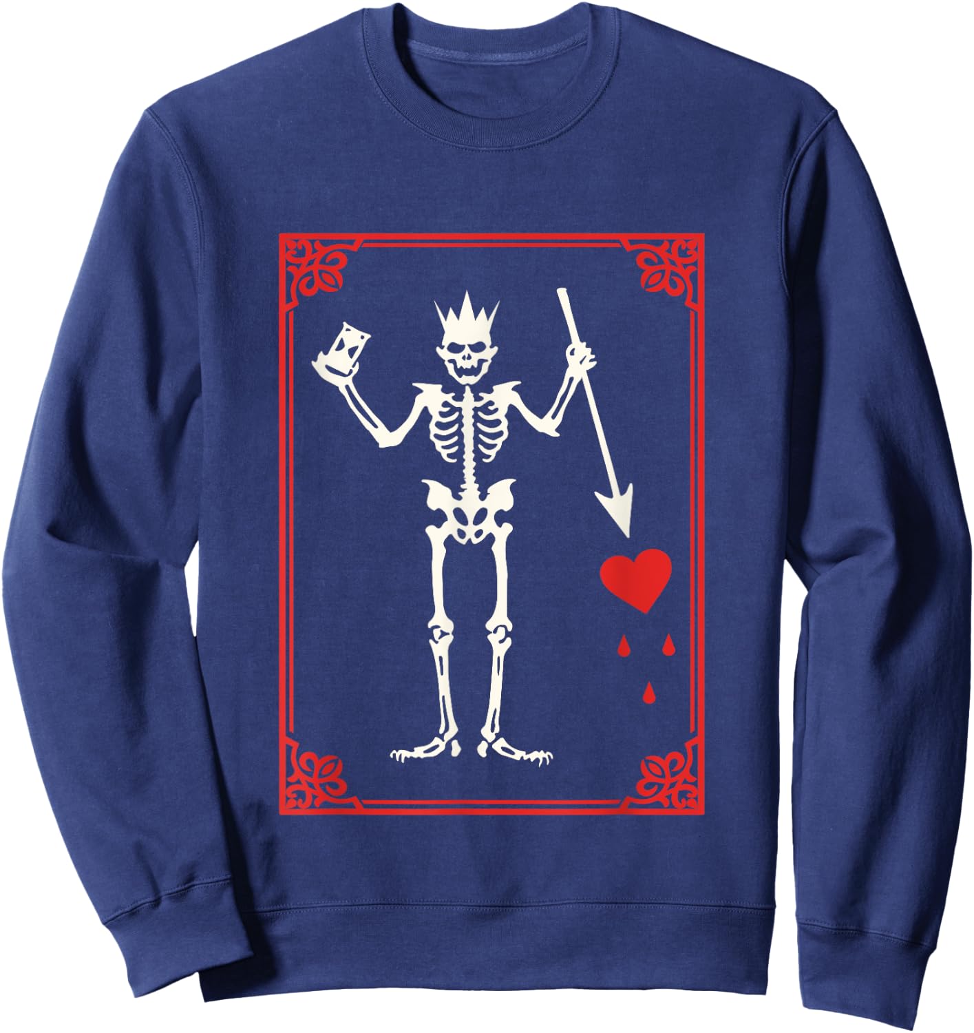 Blackbeard The Pirate Battle Flag Jolly Roger Military Sweatshirt - Sweatshirt | Navy