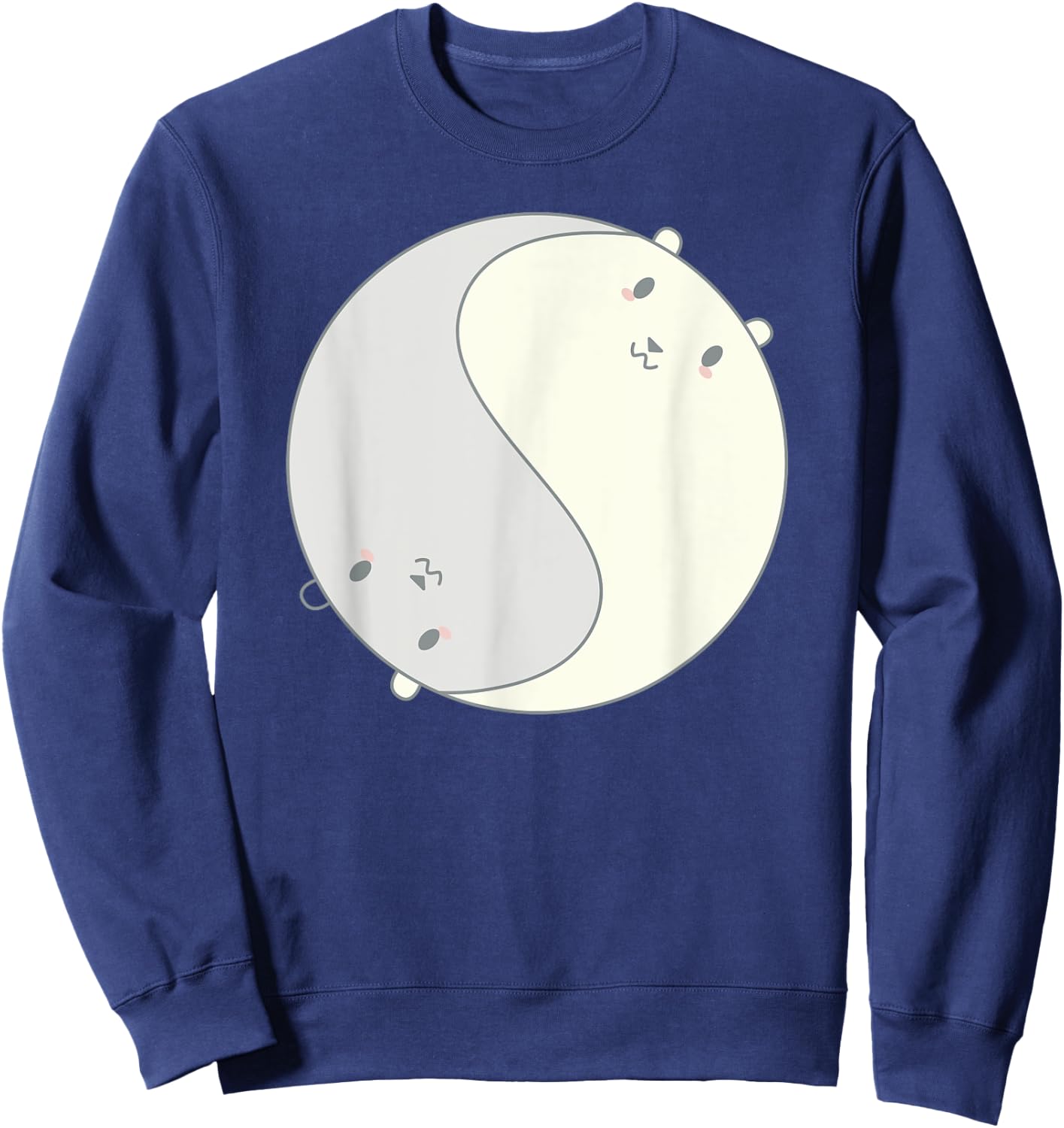 Cool Anime Polar Bears Chibi Kawai Manga Ying Yang Zen Sweatshirt - Sweatshirt | Navy
