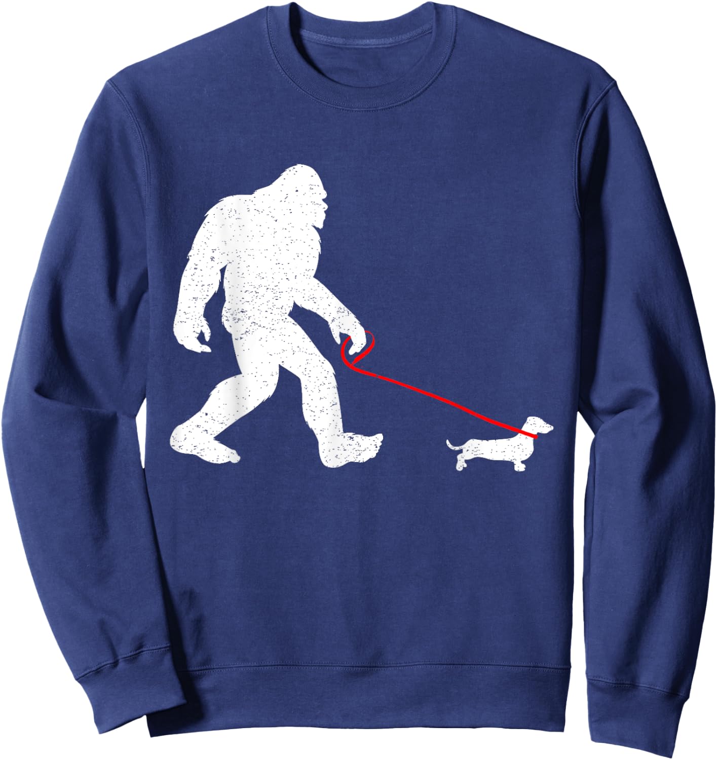 Bigfoot Walking Dachshund Weiner Dog Sasquatch Gifts Men Women Girls Kids Sweatshirt - Sweatshirt | Navy