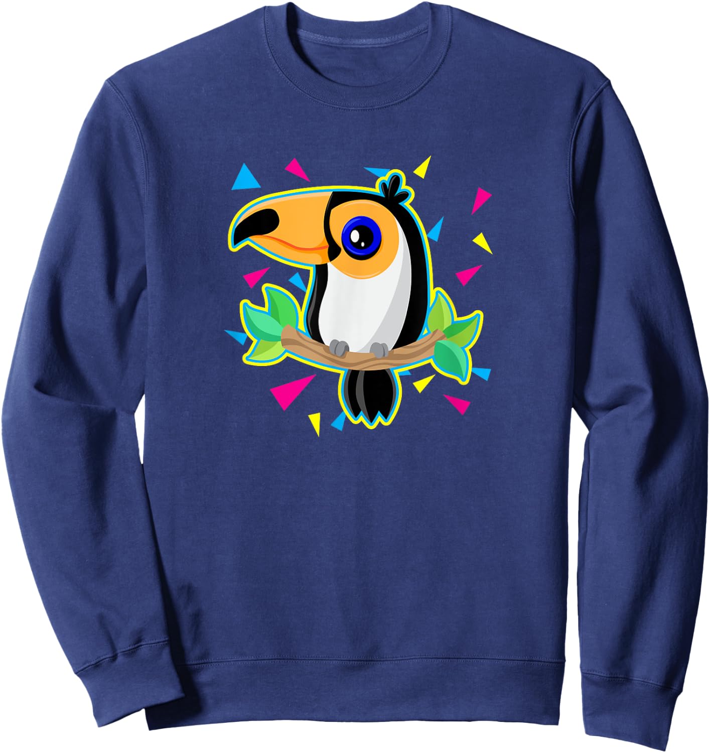 Tropical Toucan Shirt 80s Style Tucan Bird Lover Gifts Sweatshirt - Sweatshirt | Navy