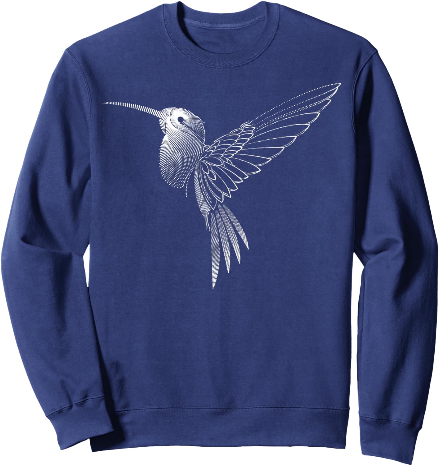 Hummingbird Dot Line Art Bird Portrait Sketch - Hummingbird Sweatshirt - Sweatshirt | Navy