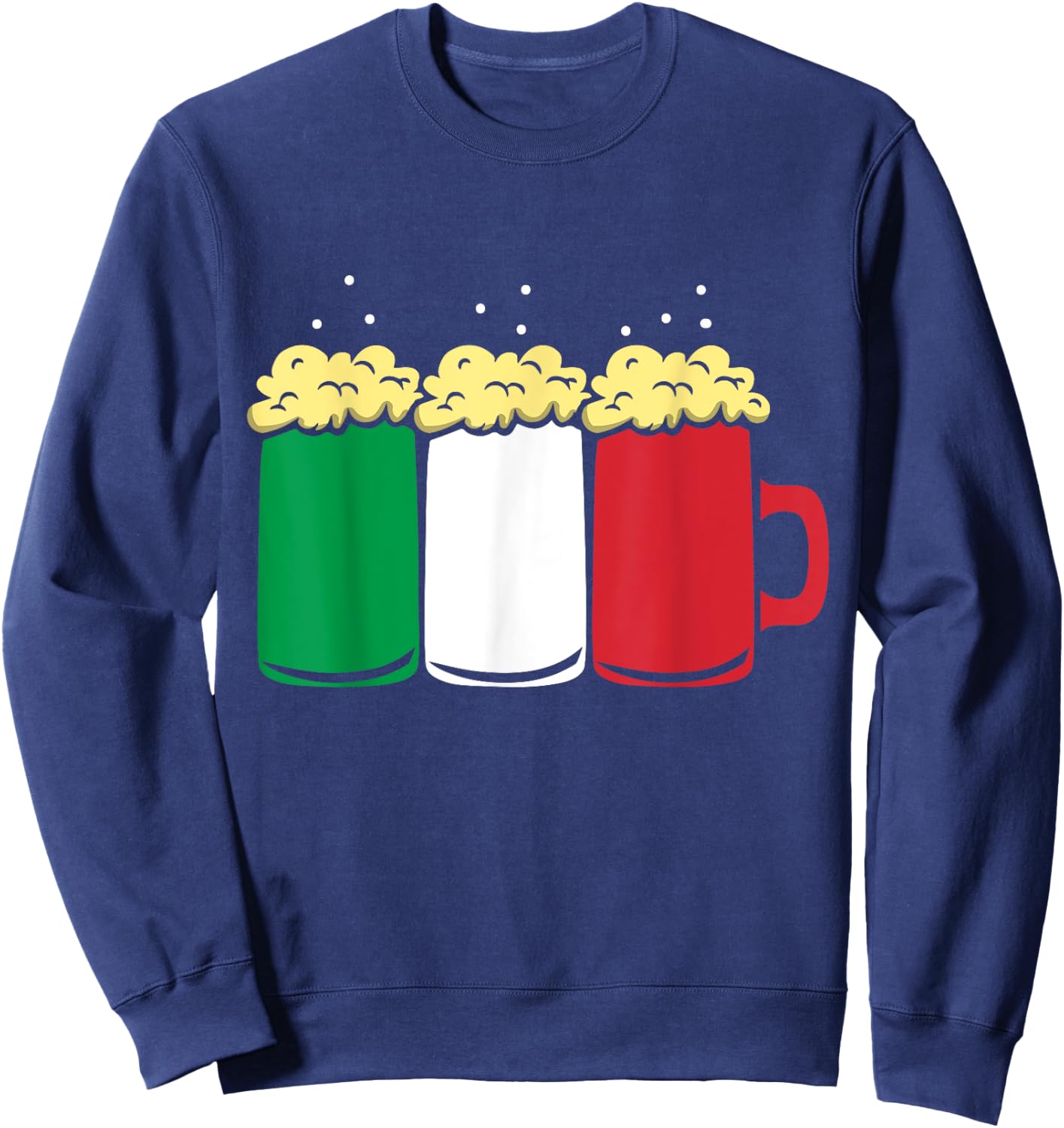 Italy Flag Design for Beer Drinker Men Sweatshirt - Sweatshirt | Navy