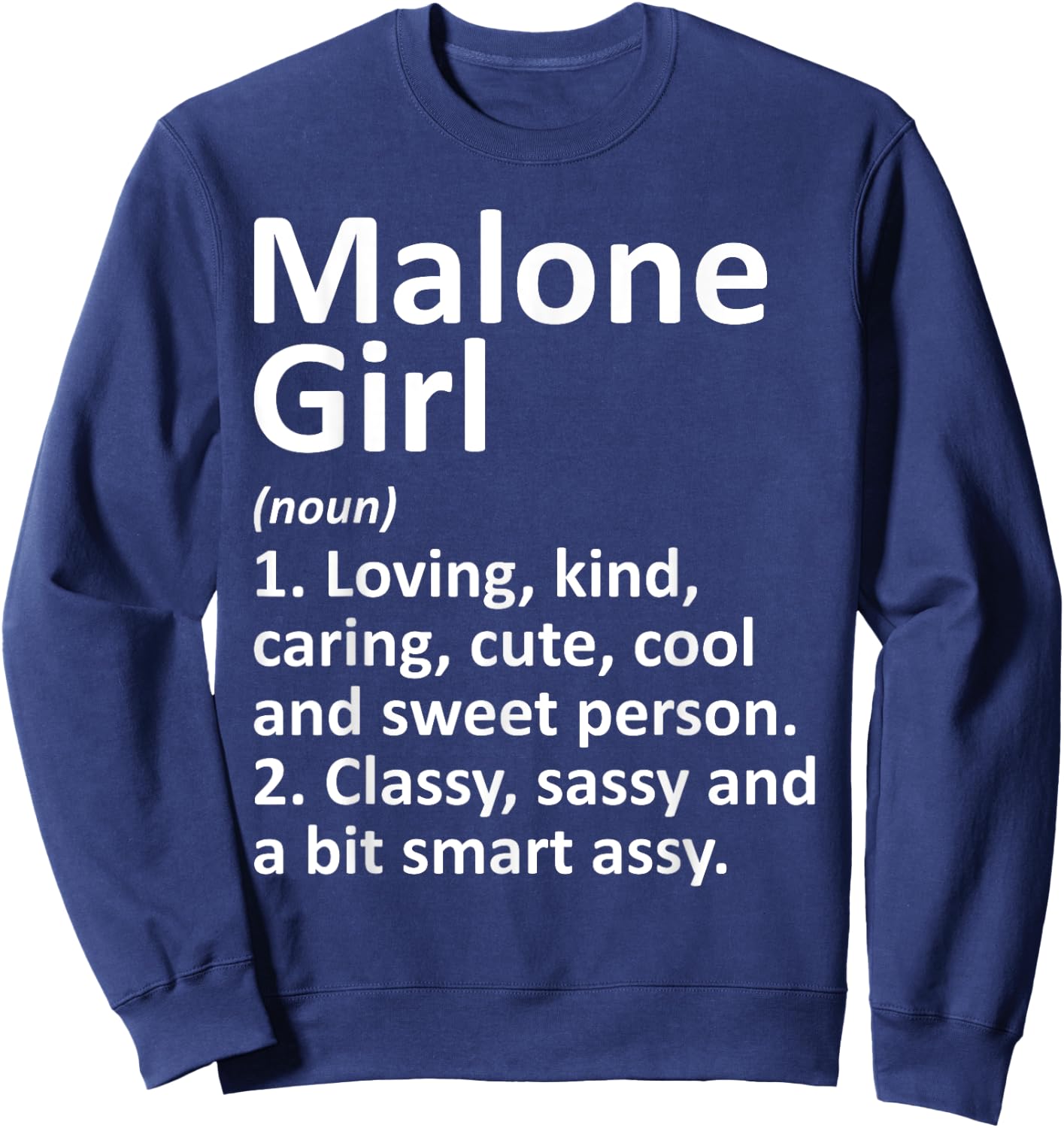 MALONE GIRL NY NEW YORK Funny City Home Roots Gift Sweatshirt - Sweatshirt | Navy