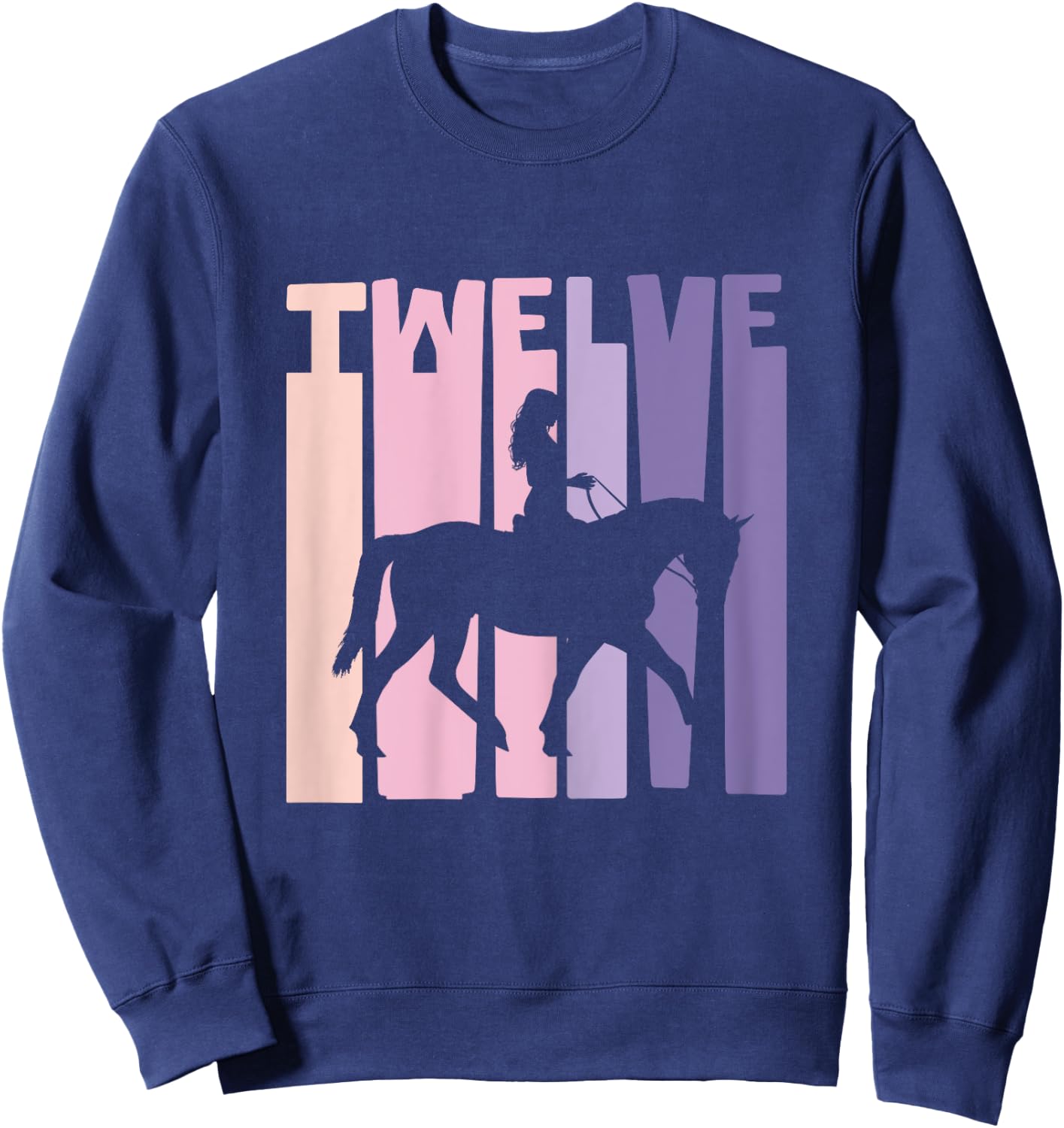 12th Birthday Gift Horse Rider Fan 12 Years Girls Sweatshirt - Sweatshirt | Navy