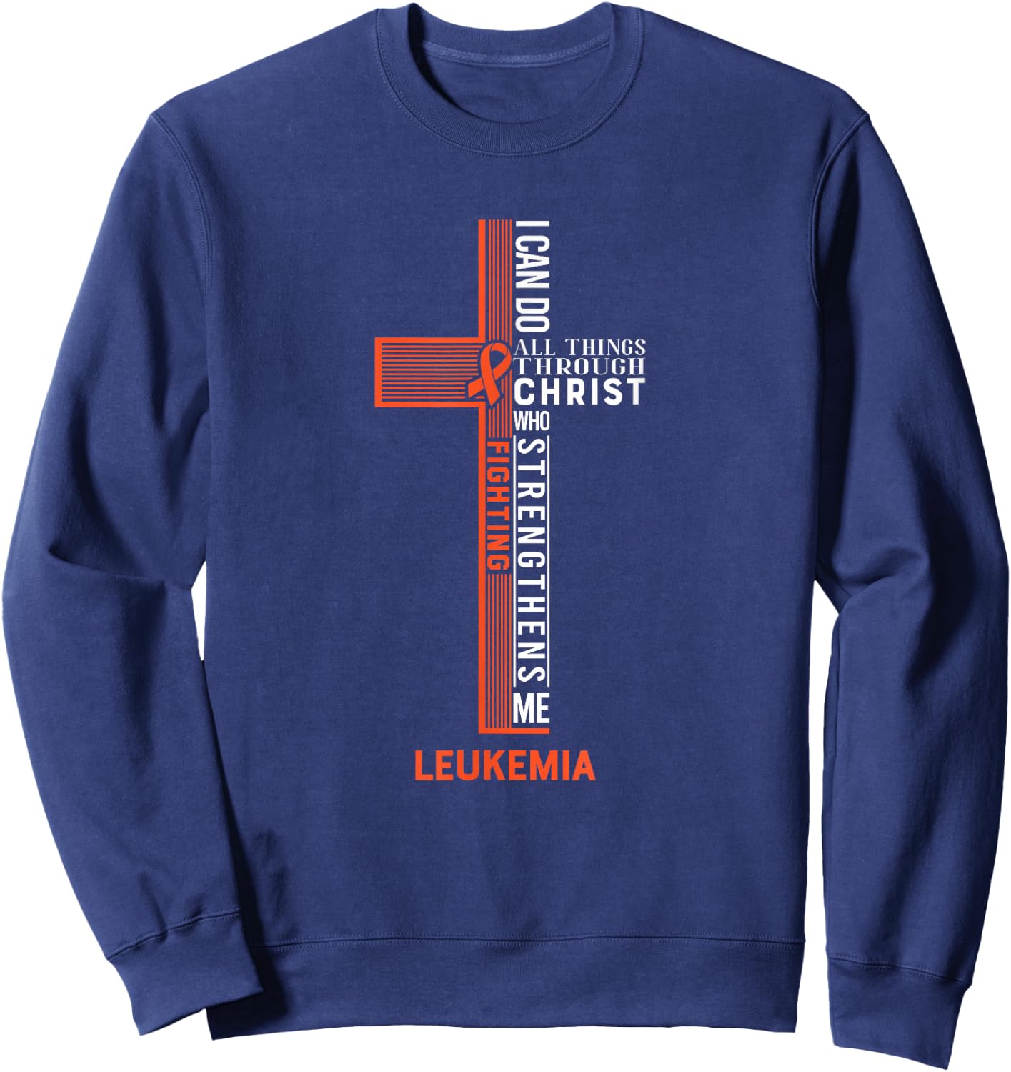 Leukemia Fight Cancer Ribbon Sweatshirt - Sweatshirt | Navy