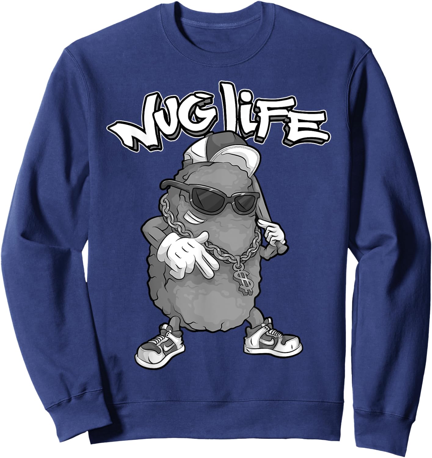 Funny Nug Life Gift | Cute Chicken Nuggets Lover Men Women Sweatshirt - Sweatshirt | Navy