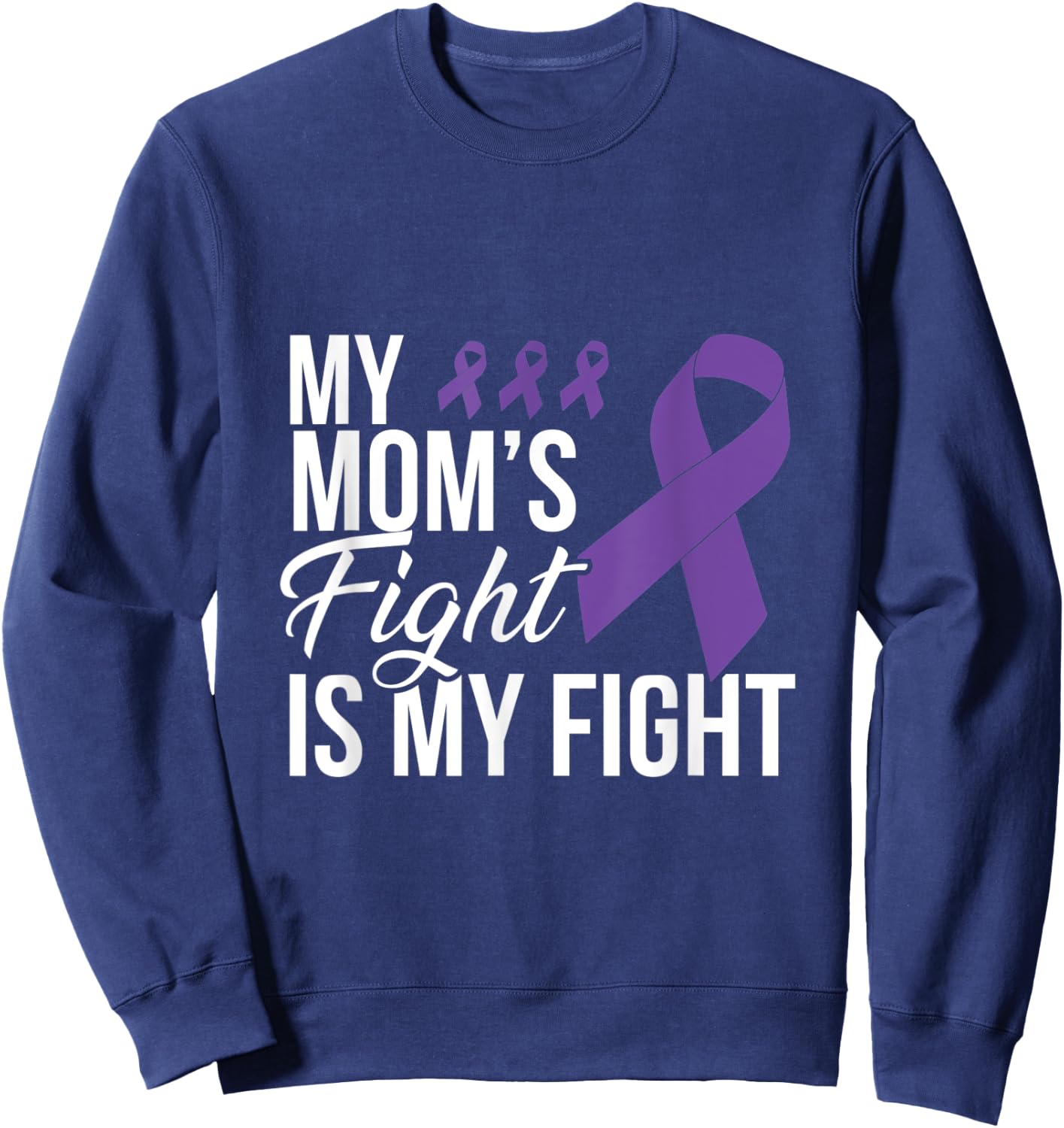 Leiomyosarcoma Fight Cancer Ribbon Sweatshirt - Sweatshirt | Navy