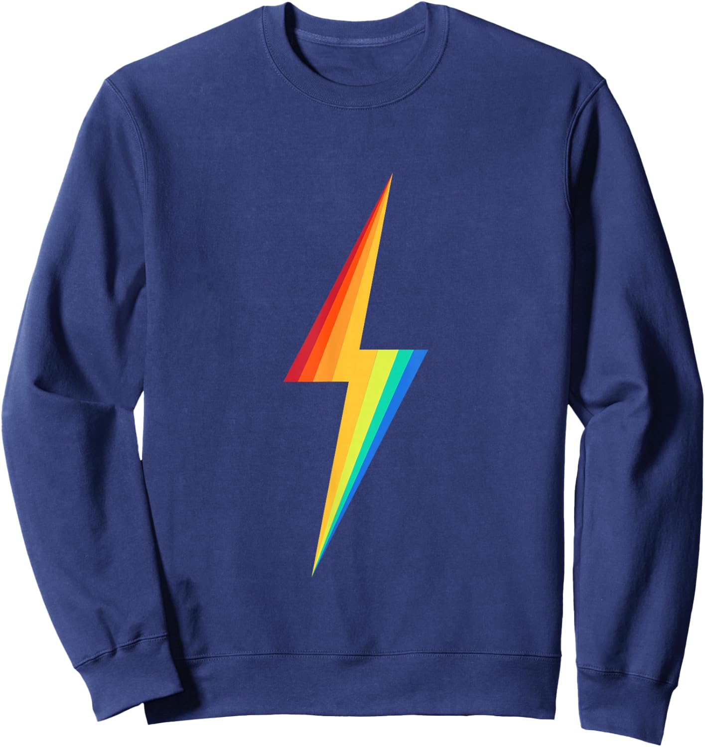 Colourful Rainbow Lightning Graphic Sweatshirt - Sweatshirt | Navy