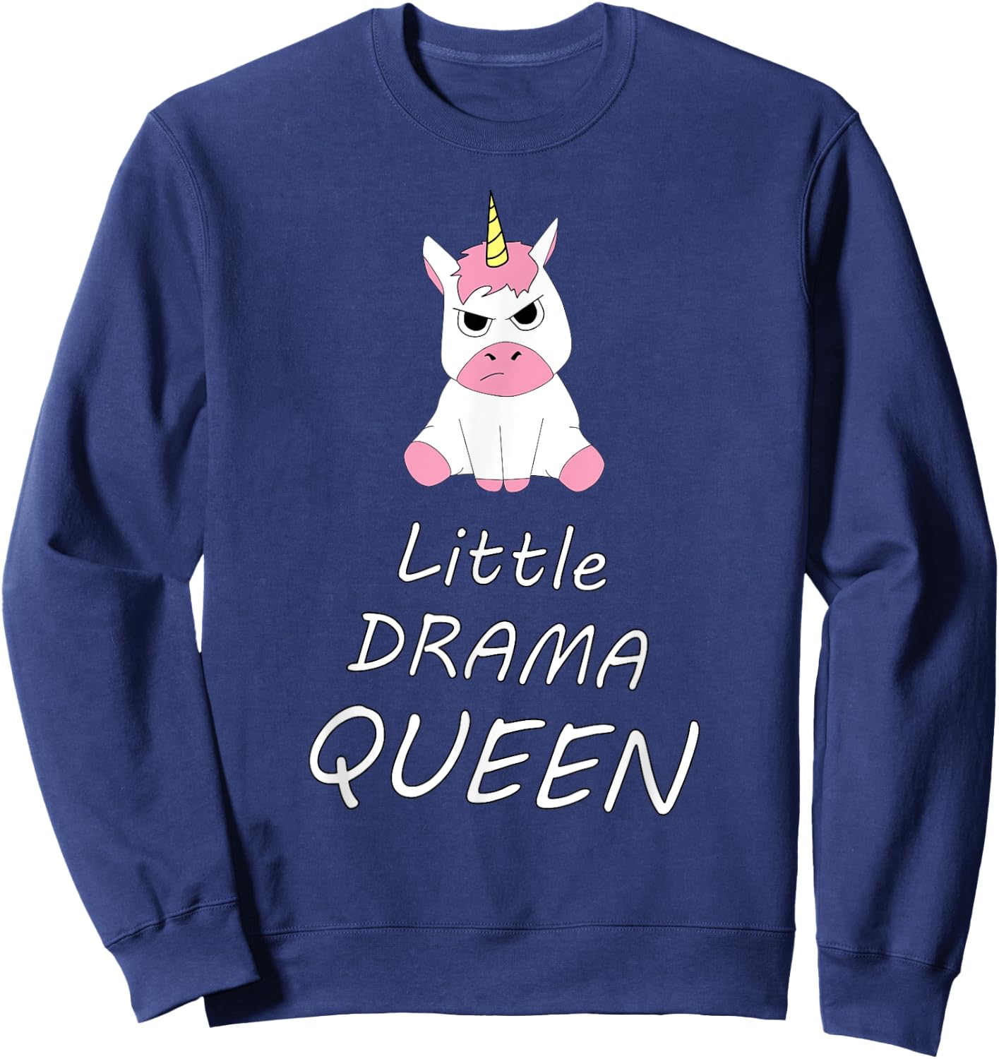 Unicorn Little Drama Queen Women's Girls Sweatshirt - Sweatshirt | Navy