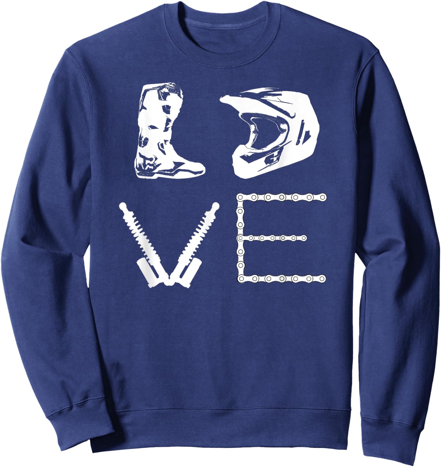 DIRT BIKE LOVE Bike | Motocross Enduro Sweatshirt - Sweatshirt | Navy