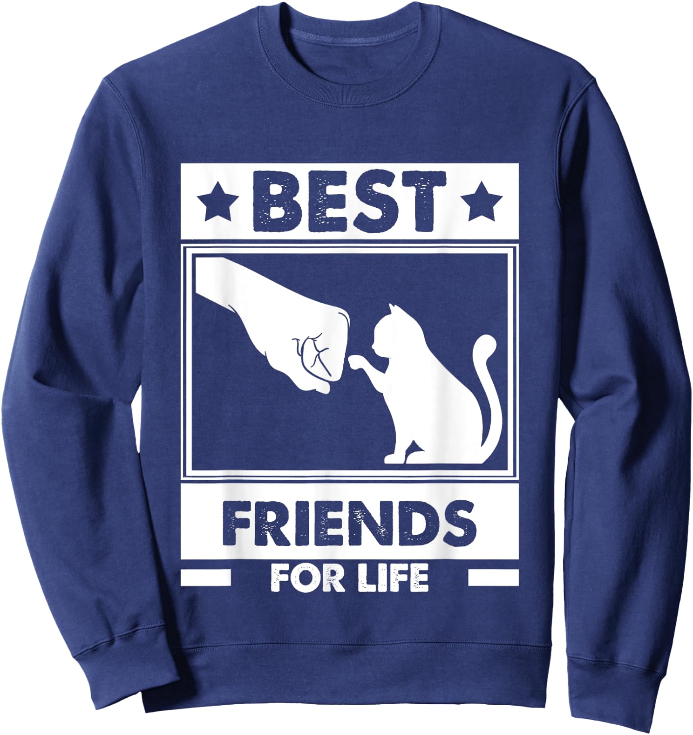 Cats Best Friends For Life Cat Best Friend Cat Women Girls Kids Sweatshirt - Sweatshirt | Navy