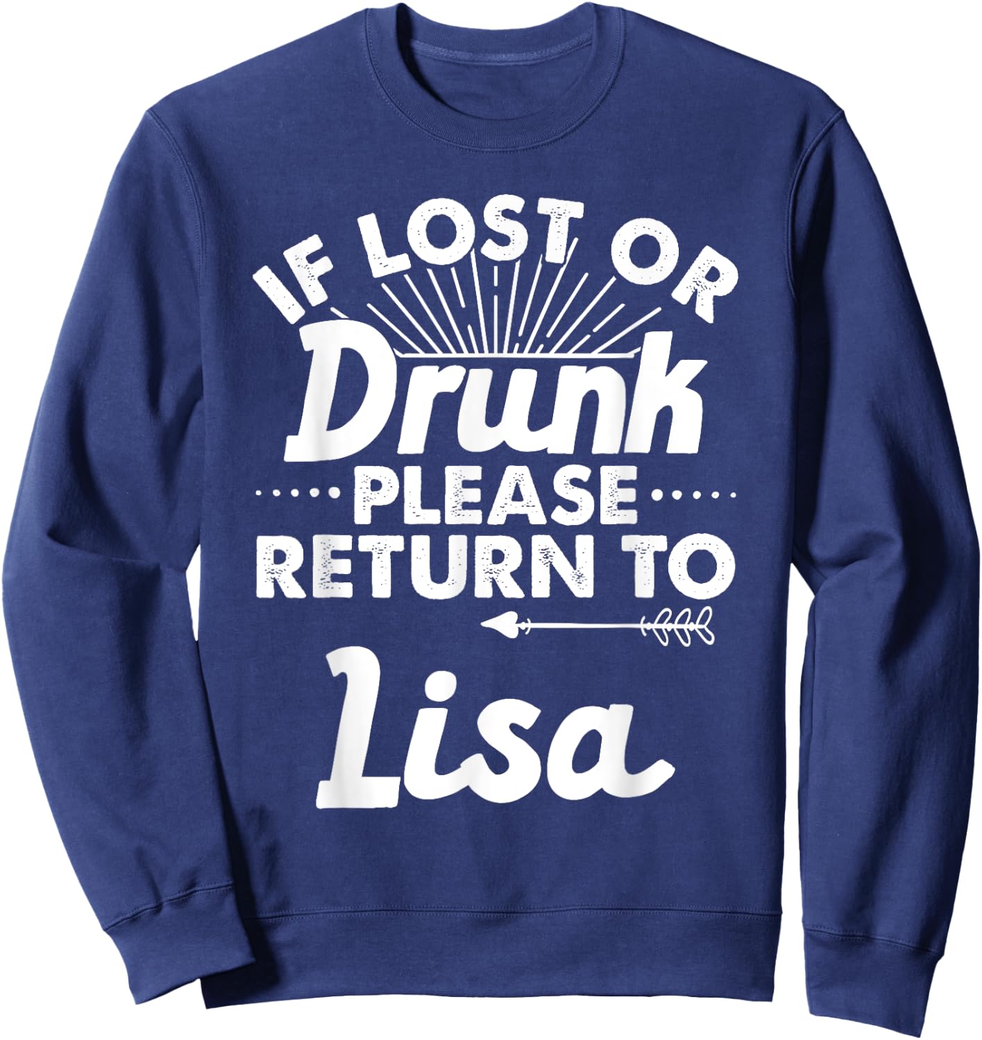 If Lost Or Drunk Please Return To LISA Gift Name Women Sweatshirt - Sweatshirt | Navy