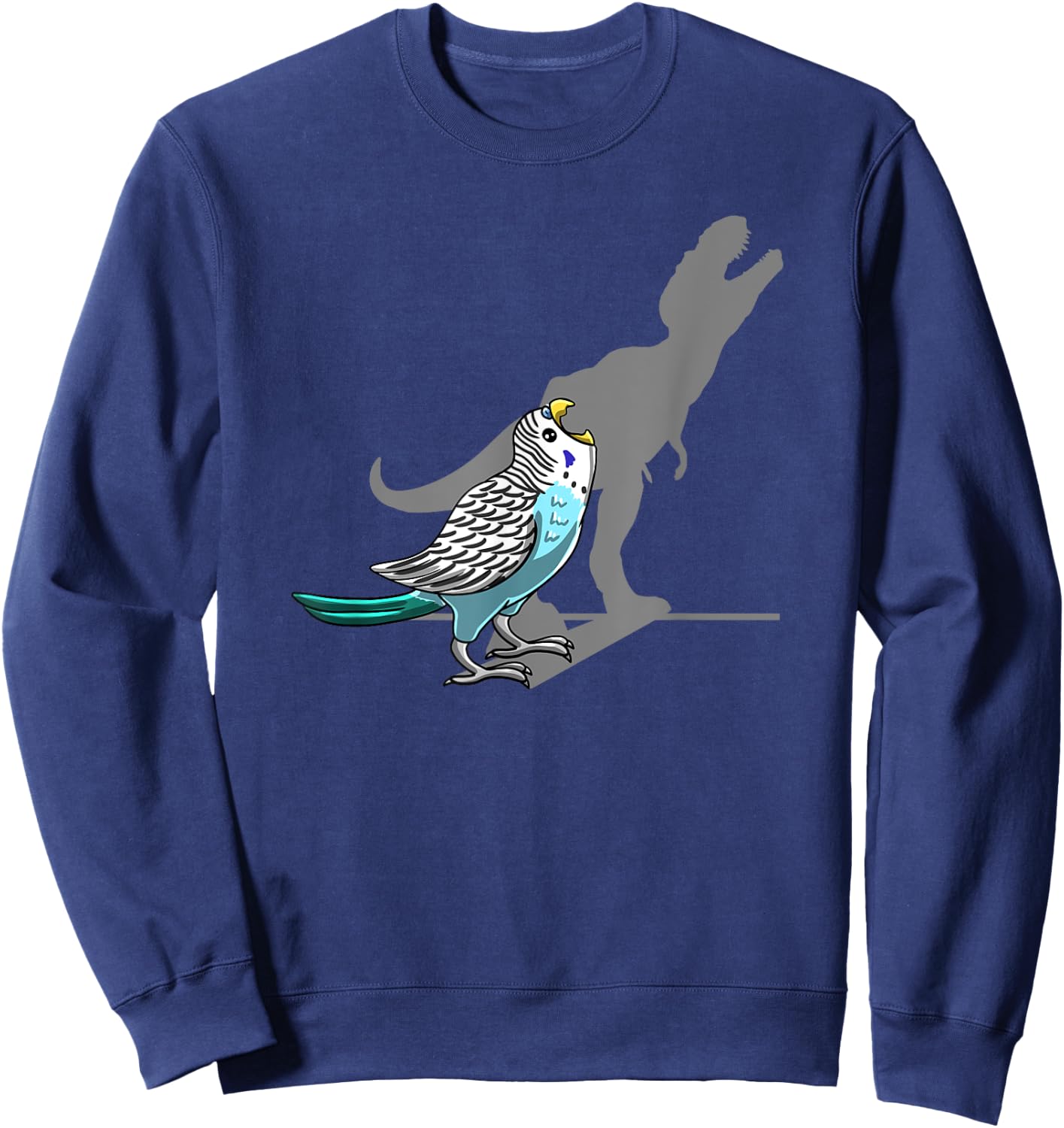 T-Rex Budgerigar Shadow Budgie Parakeet Pet Bird Lover Gift Sweatshirt - Sweatshirt | Navy