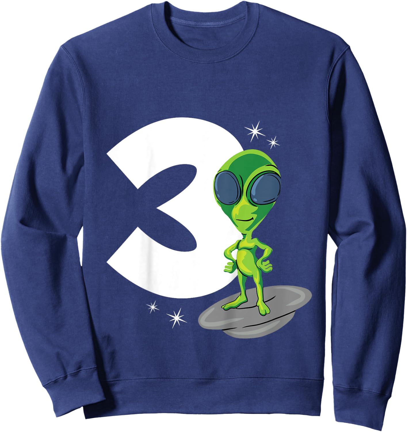Kids 3 Years Old Boy Alien 3rd Birthday Sweatshirt - Sweatshirt | Navy