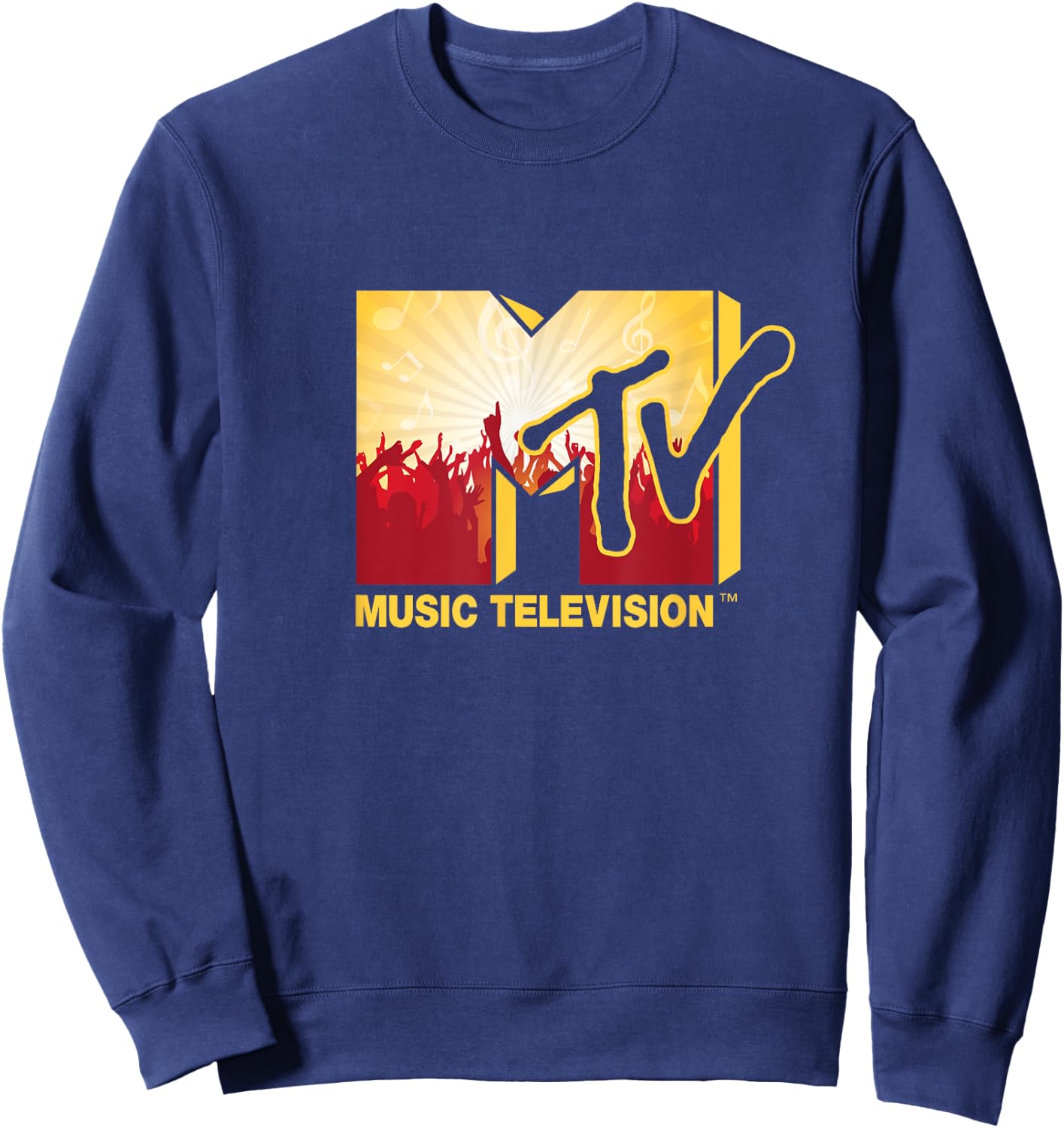 Mademark x MTV - The official MTV Logo with a cool cheering party music crowd Sweatshirt - Sweatshirt | Navy