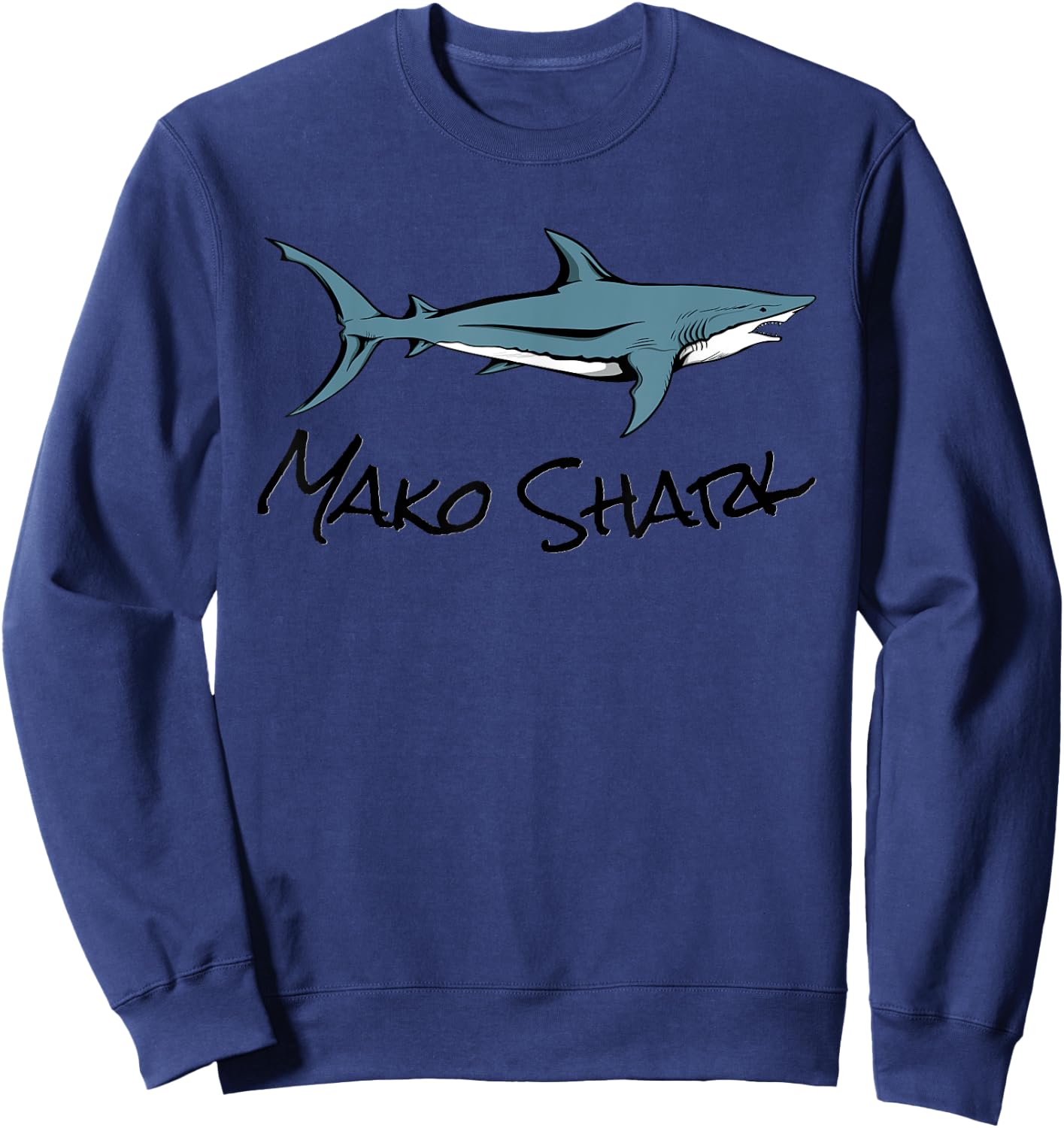 Mako Shark Graphic Cool Shark Sweatshirt - Sweatshirt | Navy
