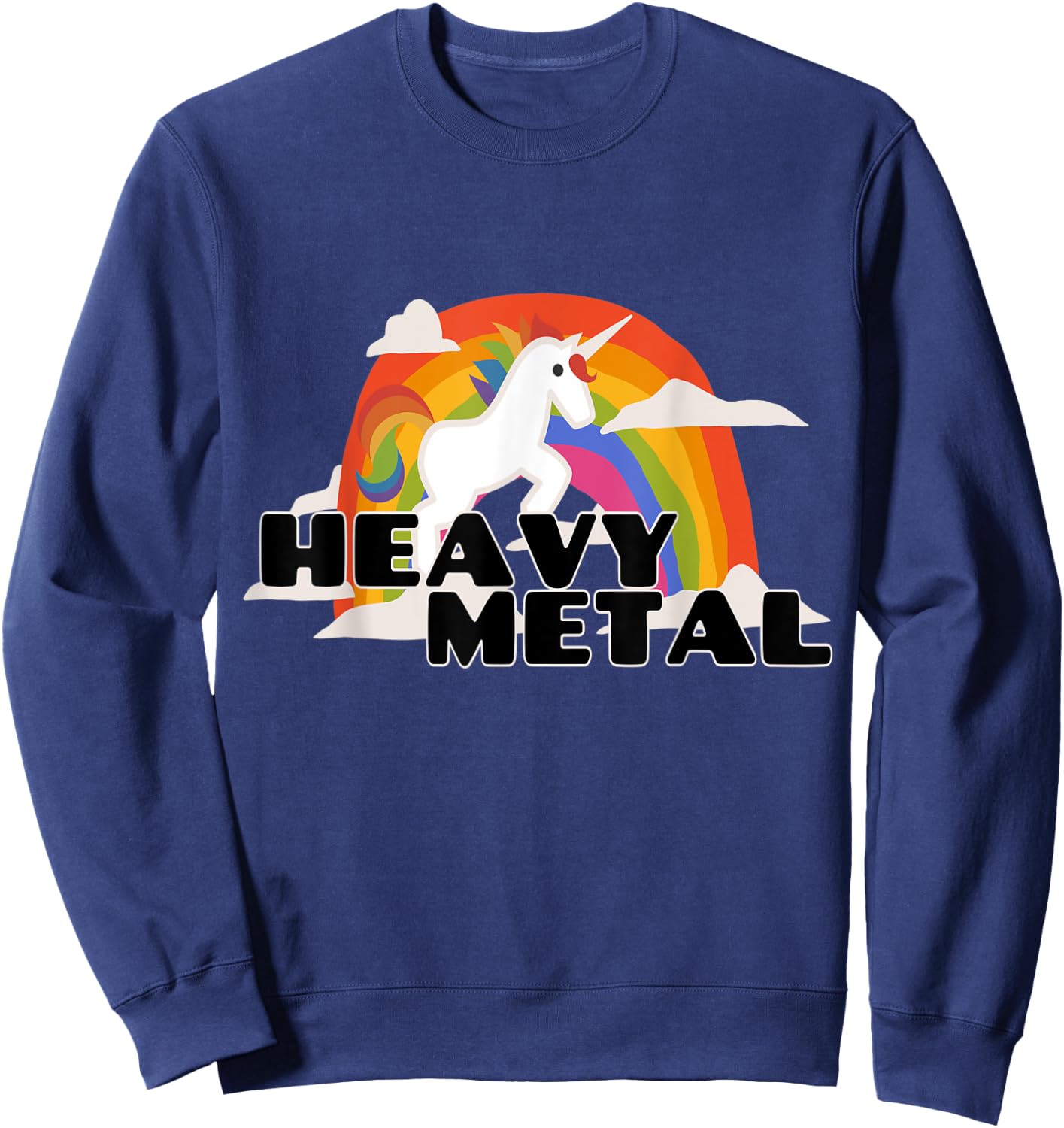 Heavy Metal Cute Unicorn Sweatshirt - Sweatshirt | Navy