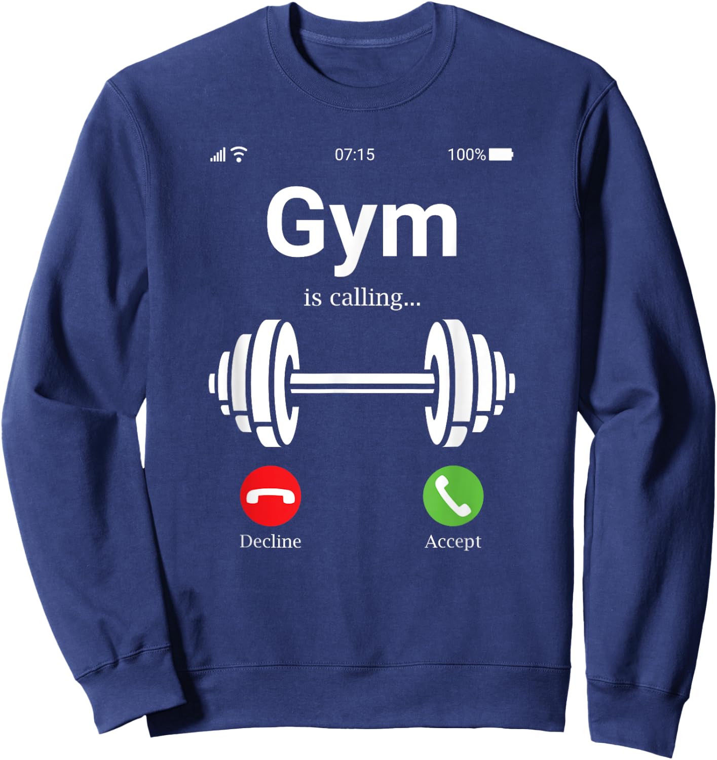 Gym is calling shirt, "Das Gymstudio nennennt shirt, funny Sweatshirt - Sweatshirt | Navy