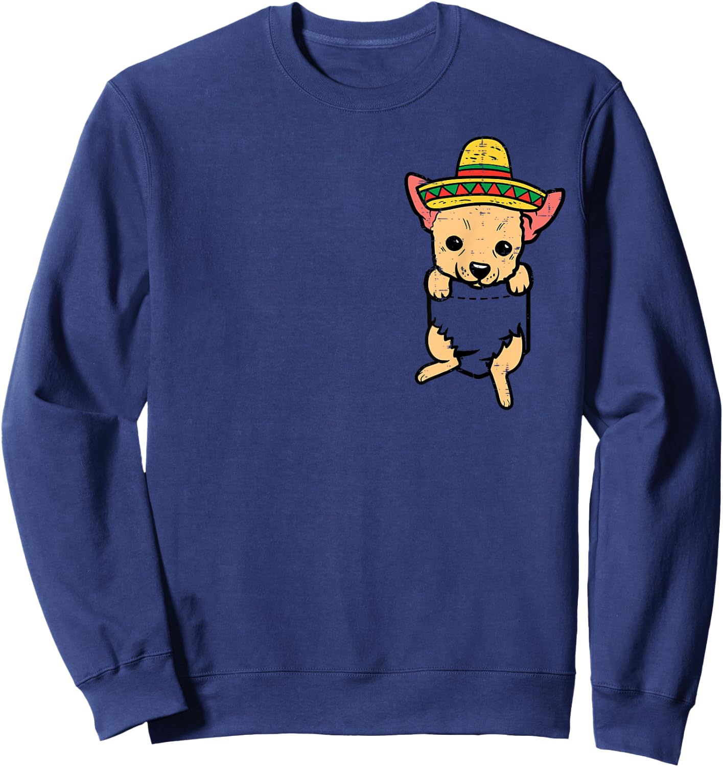 Mexican Chihuahua Feet Sombrero Cinco De Mayo Chiwawa Dog Sweatshirt - Sweatshirt | Navy