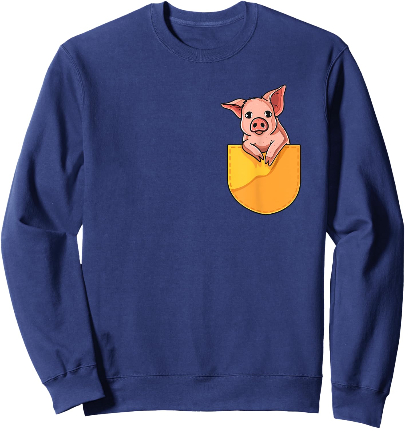Pink Pig in Your Pocket Adorable Sassy Cute Piggy Design Sweatshirt - Sweatshirt | Navy