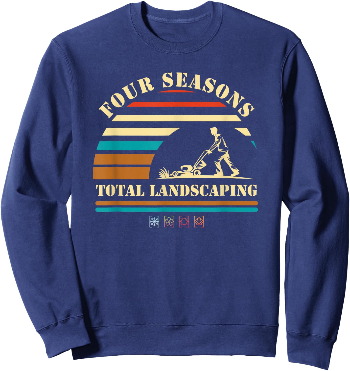 Four Seasons Total Landscaping Sunset Vintage Sweatshirt - Sweatshirt | Navy