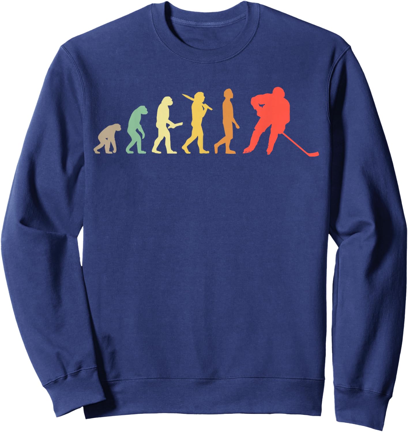 Retro Ice Hockey Evolution Gift Ice Hockey Players Sweatshirt - Sweatshirt | Navy