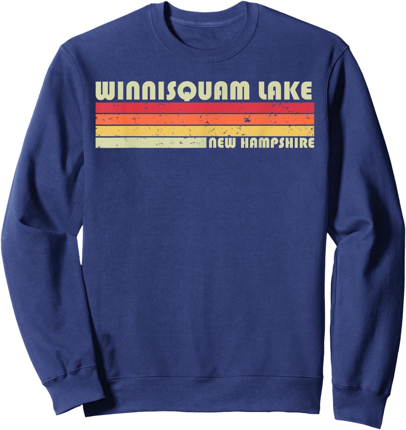 WINNISQUAM LAKE NEW HAMPSHIRE Funny Fishing Summer Gift Women Kids Sweatshirt - Sweatshirt | Navy