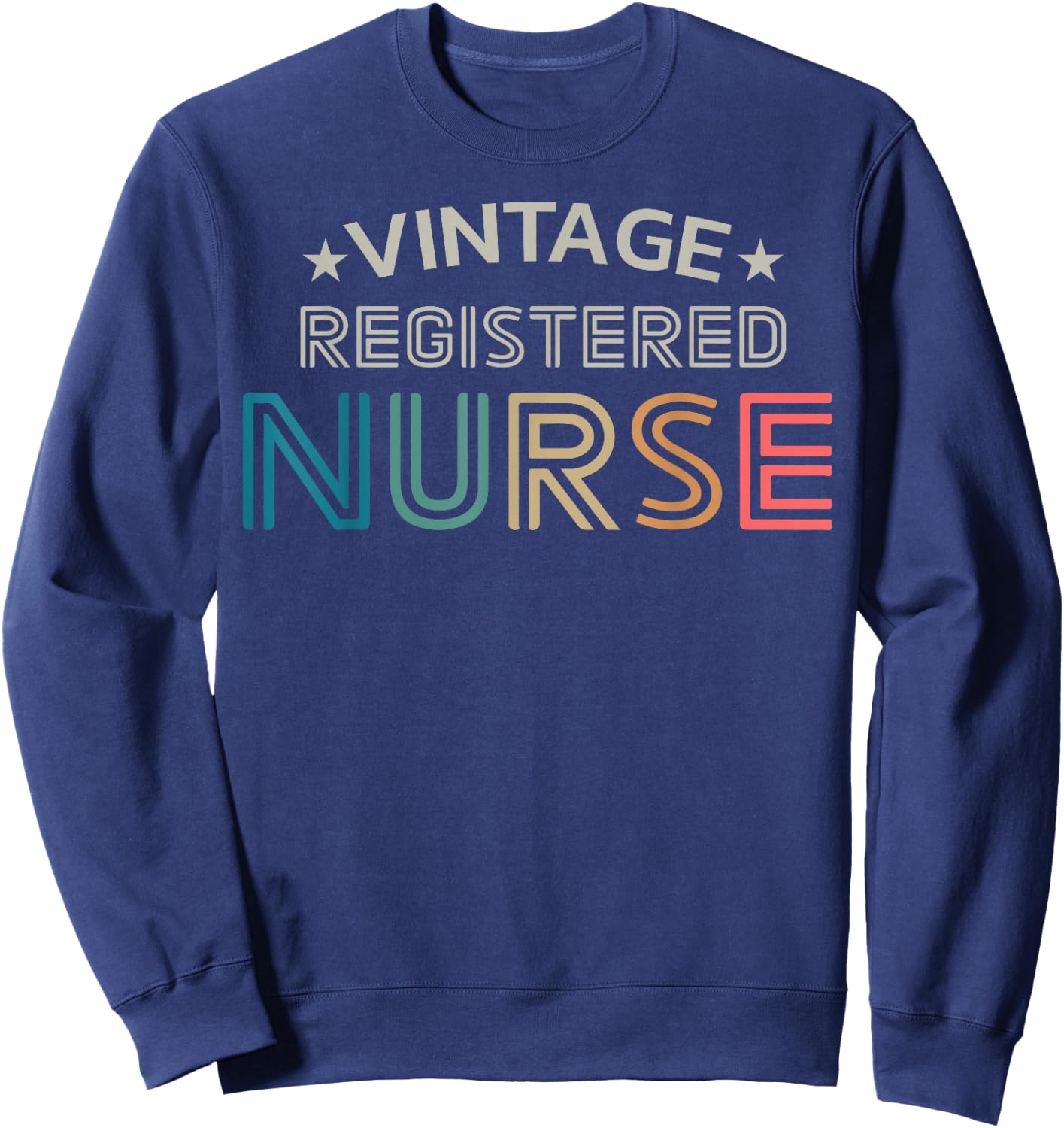 Vintage Registered Nurse Retro Style Women Sweatshirt - Sweatshirt | Navy