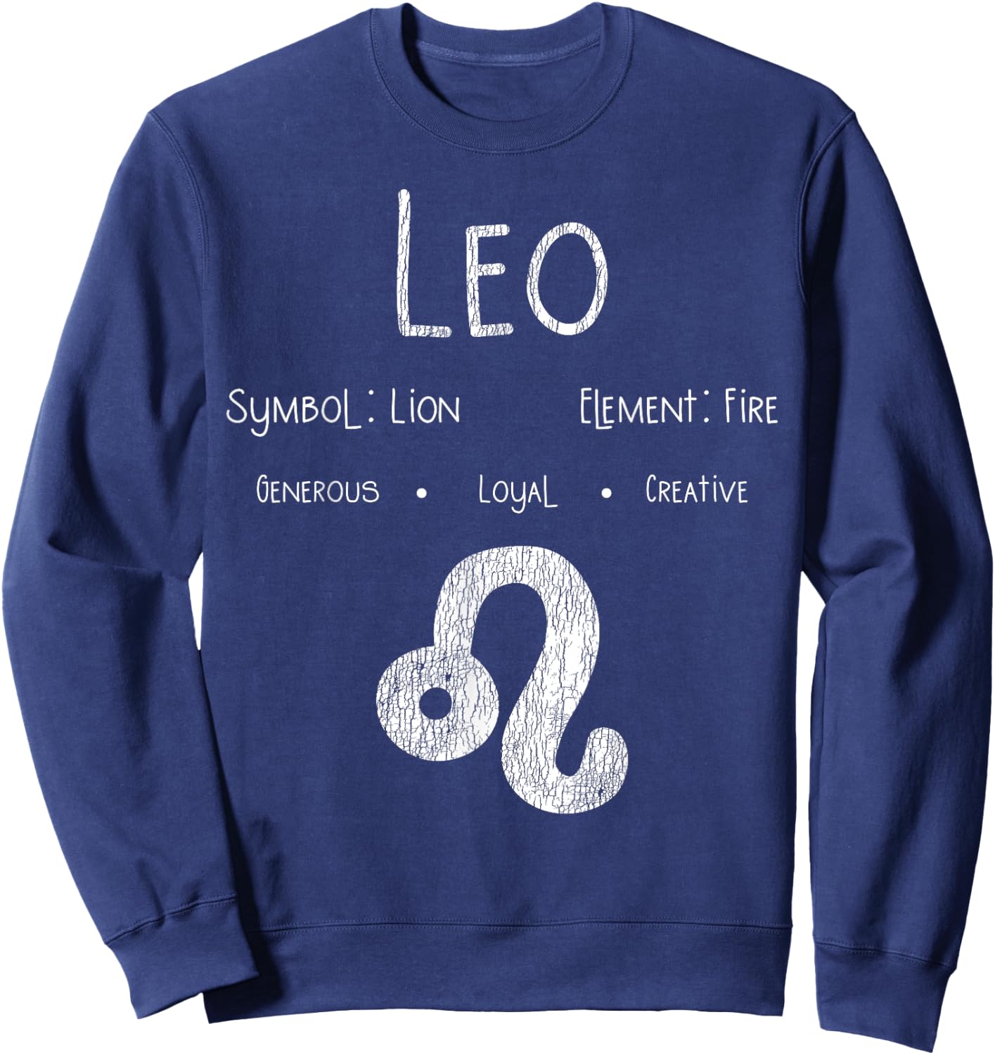 Vintage Leo Birthday Horoscope Zodiac Sign Astrology Bday Sweatshirt - Sweatshirt | Navy