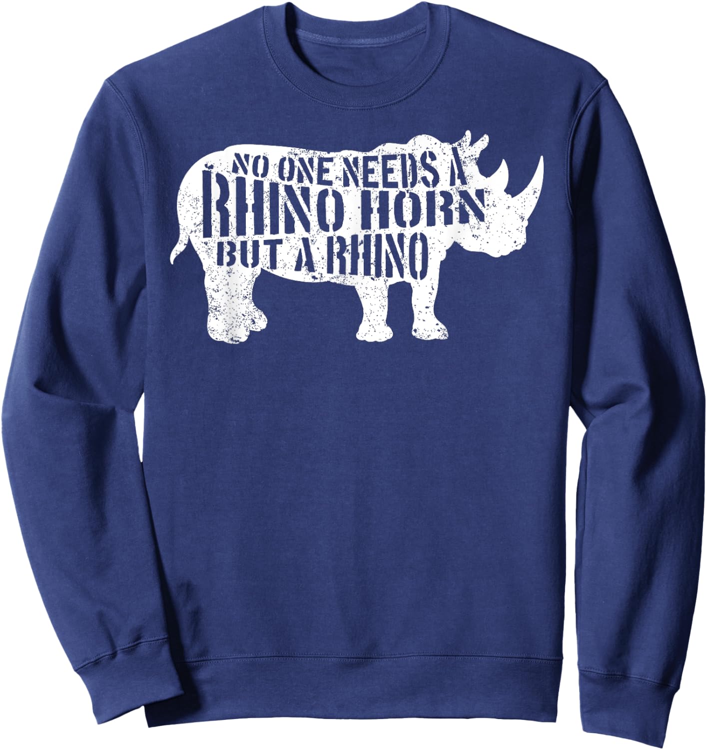 Rhino Horn Rhinoceros Animal Wildlife Lover Safari Africa Sweatshirt - Sweatshirt | Navy