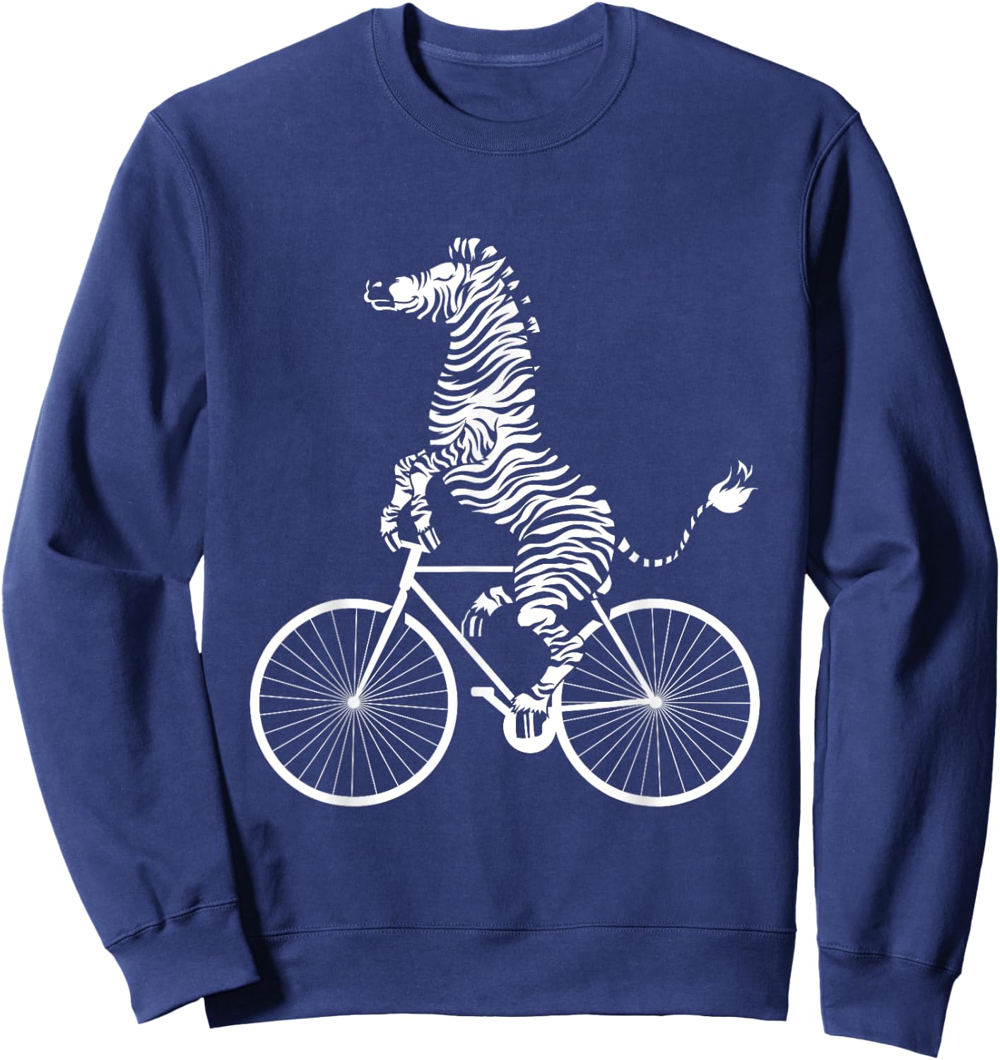 Funny Zebra Riding On A Bike Funny Bicycle Animal Lover Gift Sweatshirt - Sweatshirt | Navy