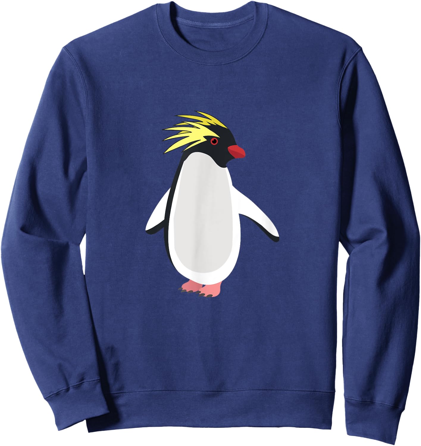 Cute Rockhopper Penguin for Funny Antarctic Animals Lover Sweatshirt - Sweatshirt | Navy