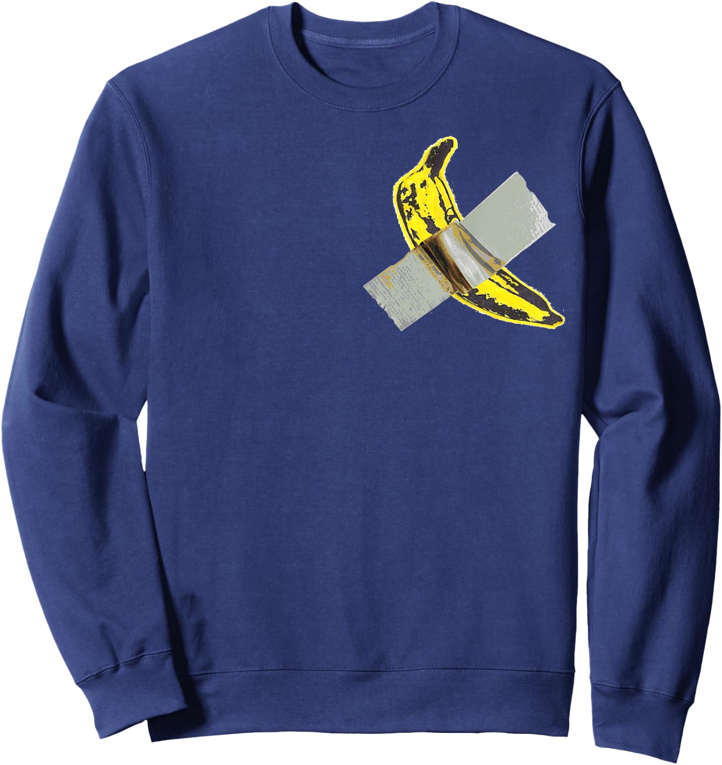 Banana Duct Taped To Wall 100K Because Basel Miami Art Sweatshirt - Sweatshirt | Navy