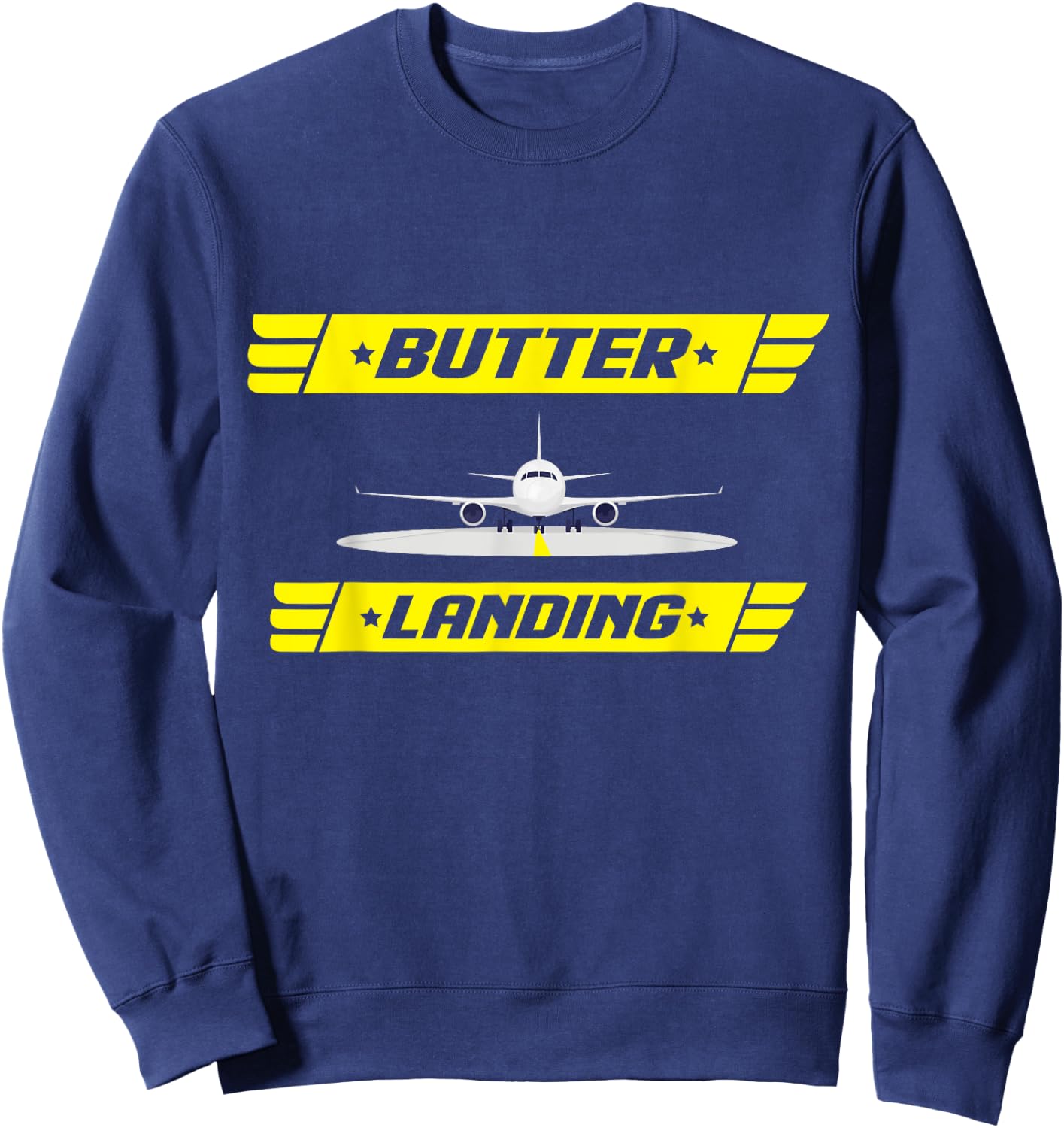 BUTTER Landing! Flight Simulator Sweatshirt - Sweatshirt | Navy