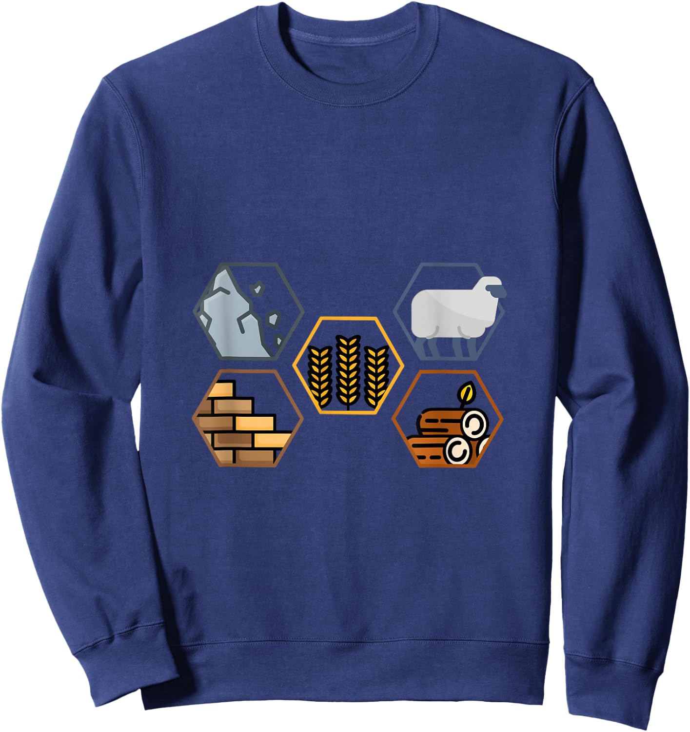 Life Components Brick, Wood, Rock, Wheat, Sheep gift Sweatshirt - Sweatshirt | Navy