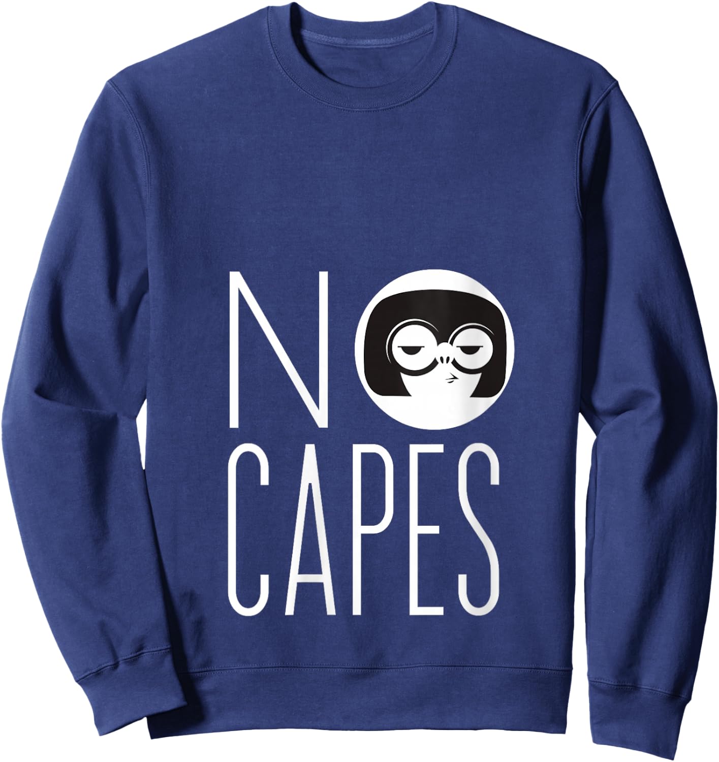 Disney Pixar The Incredibles 2 Edna Mode No Capes Logo V-Neck Sweatshirt - Sweatshirt | Navy