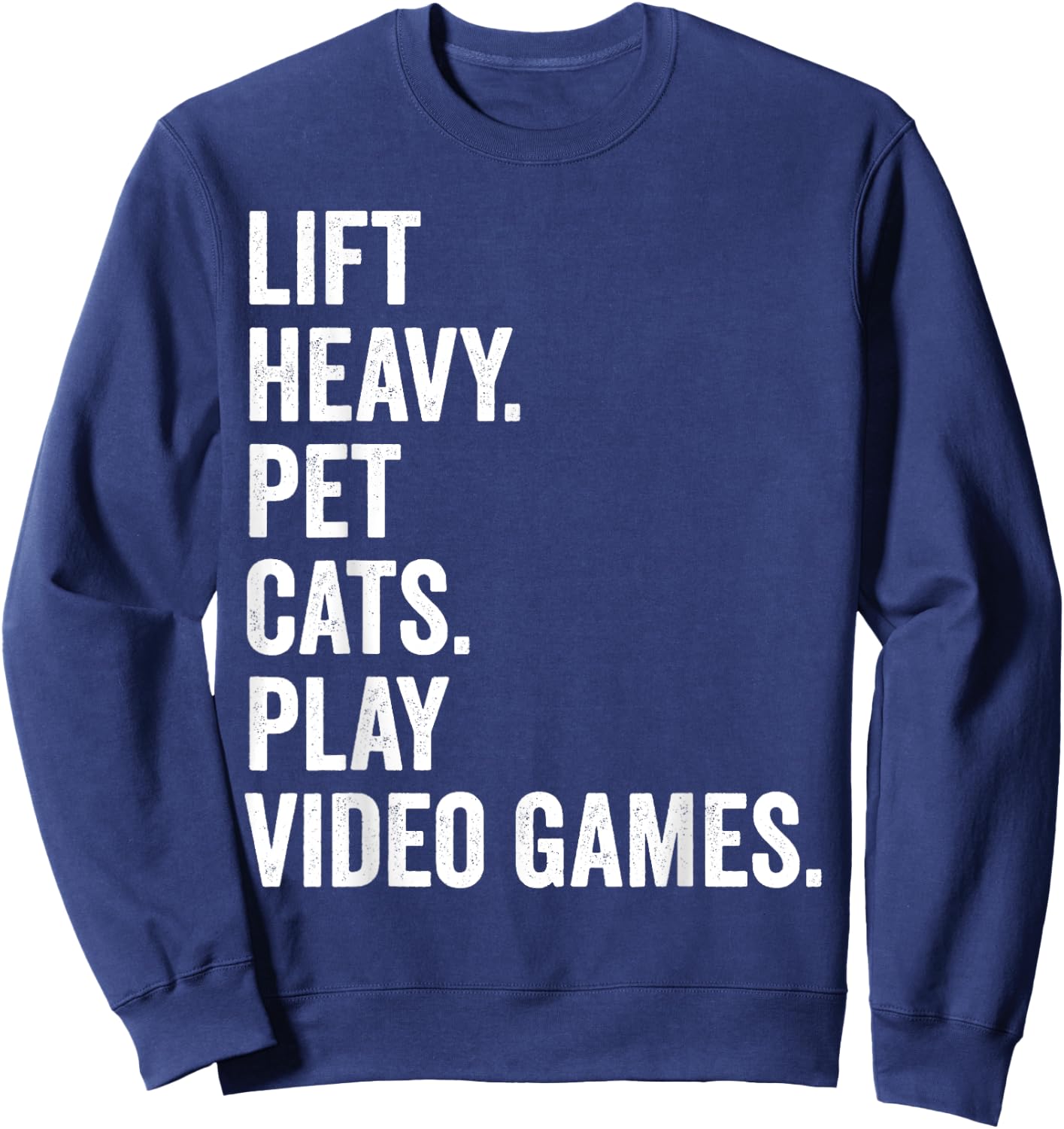 Lift Heavy Pet Cats Play Video Games Gym Workout Gamer Sweatshirt - Sweatshirt | Navy