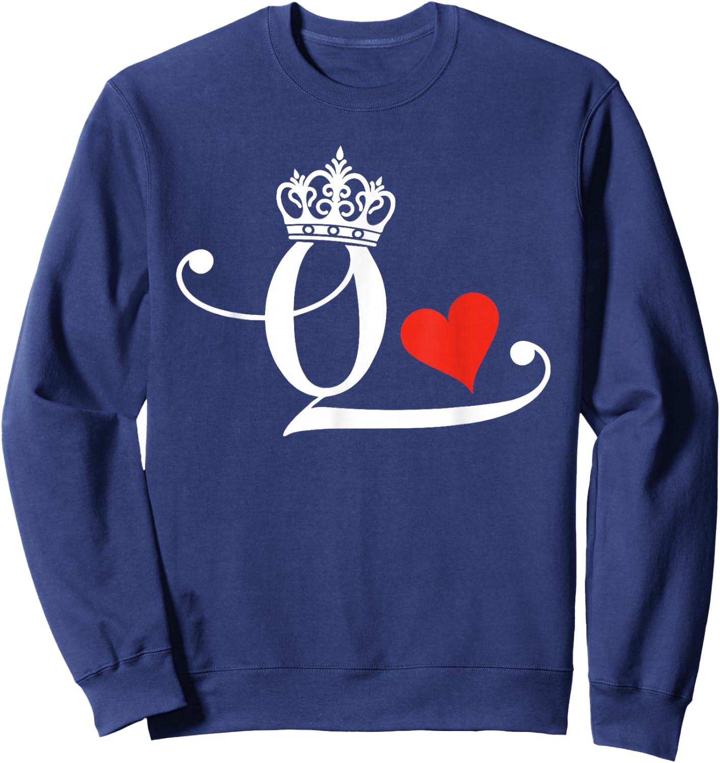 King & Queen of Hearts Matching Couple Saint Valentine's Day Sweatshirt - Sweatshirt | Navy