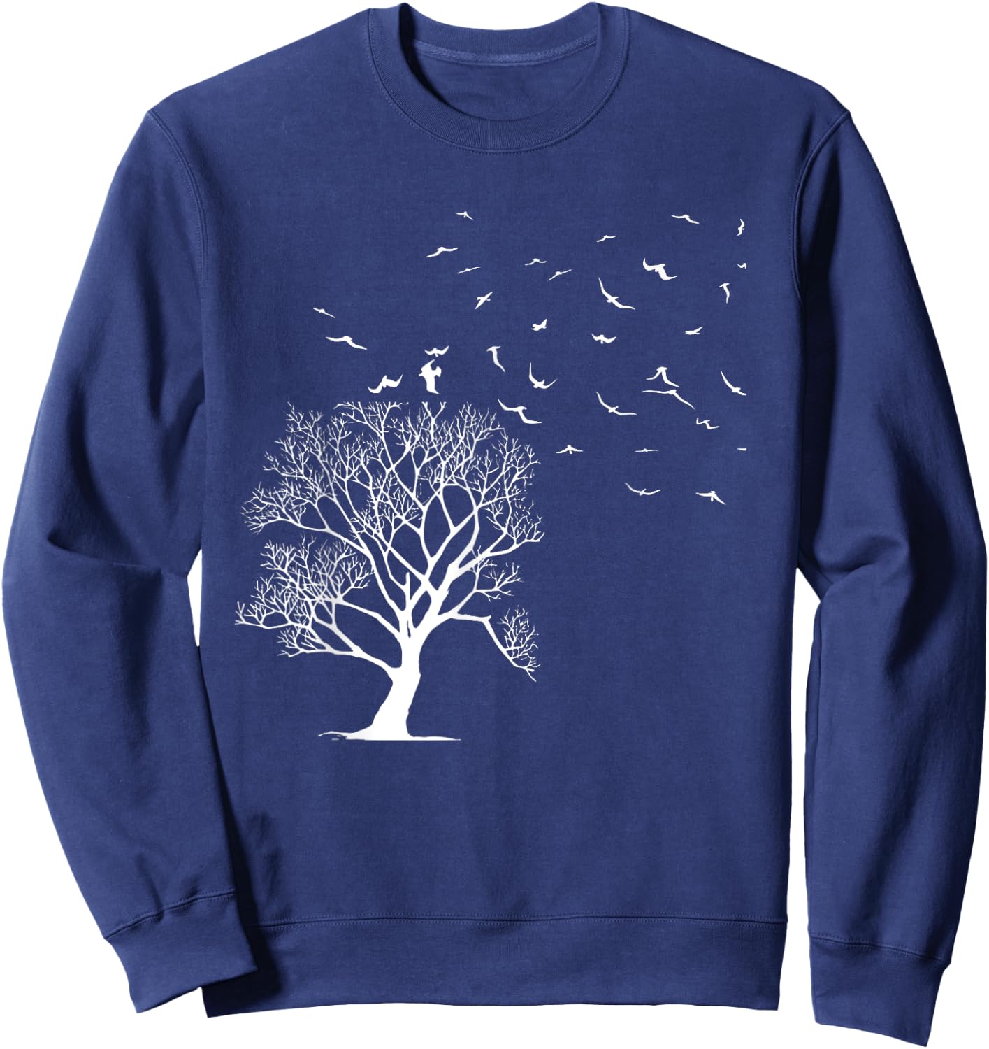 Forest Tree Wildlife Flock Of Birds Nature Outdoors Forest Sweatshirt - Sweatshirt | Navy