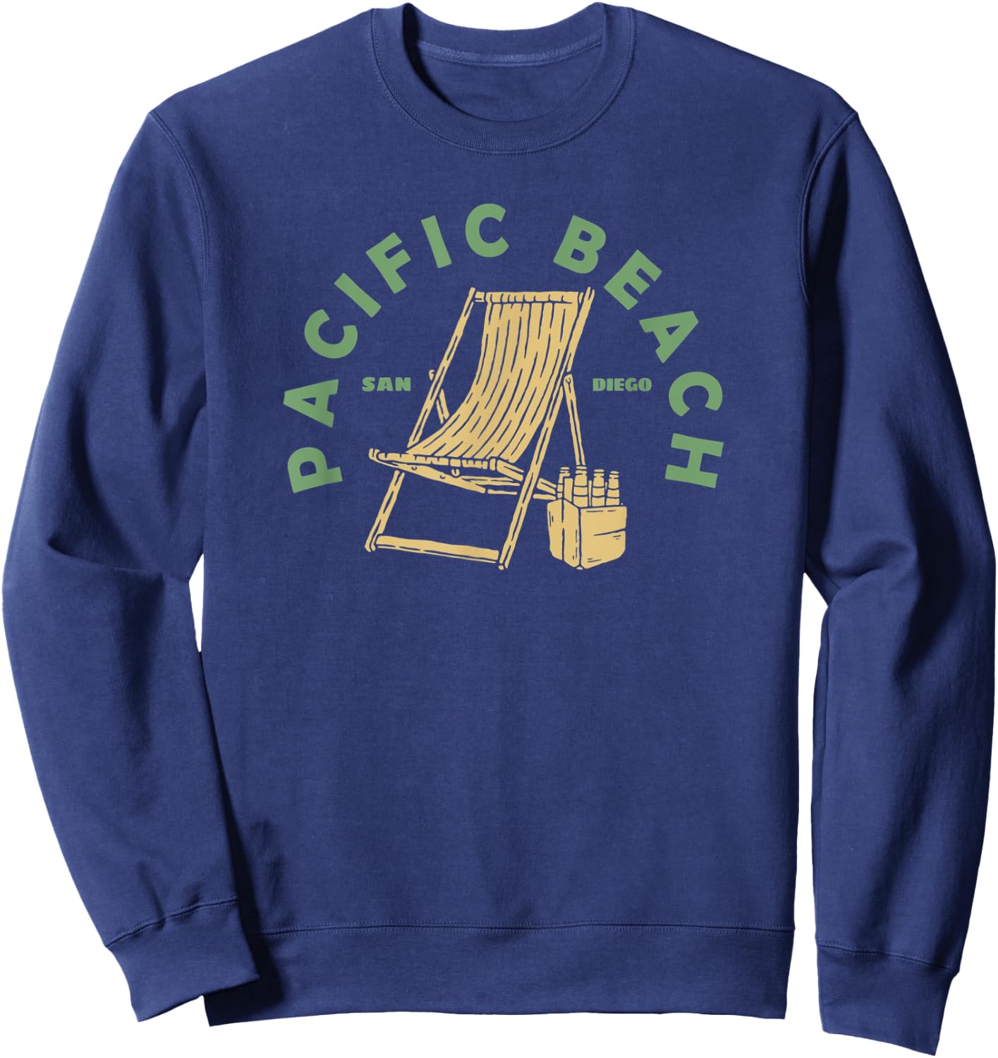 Pacific Beach San Diego Funny Beach Beer Vacation Sweatshirt - Sweatshirt | Navy