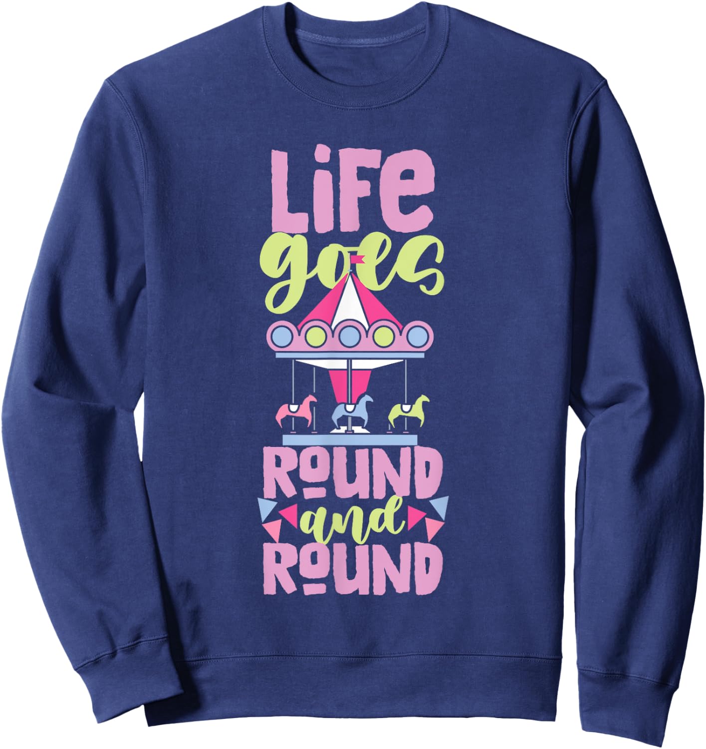Carousel Horse Merry-Go-Round Girls and Women Sweatshirt - Sweatshirt | Navy