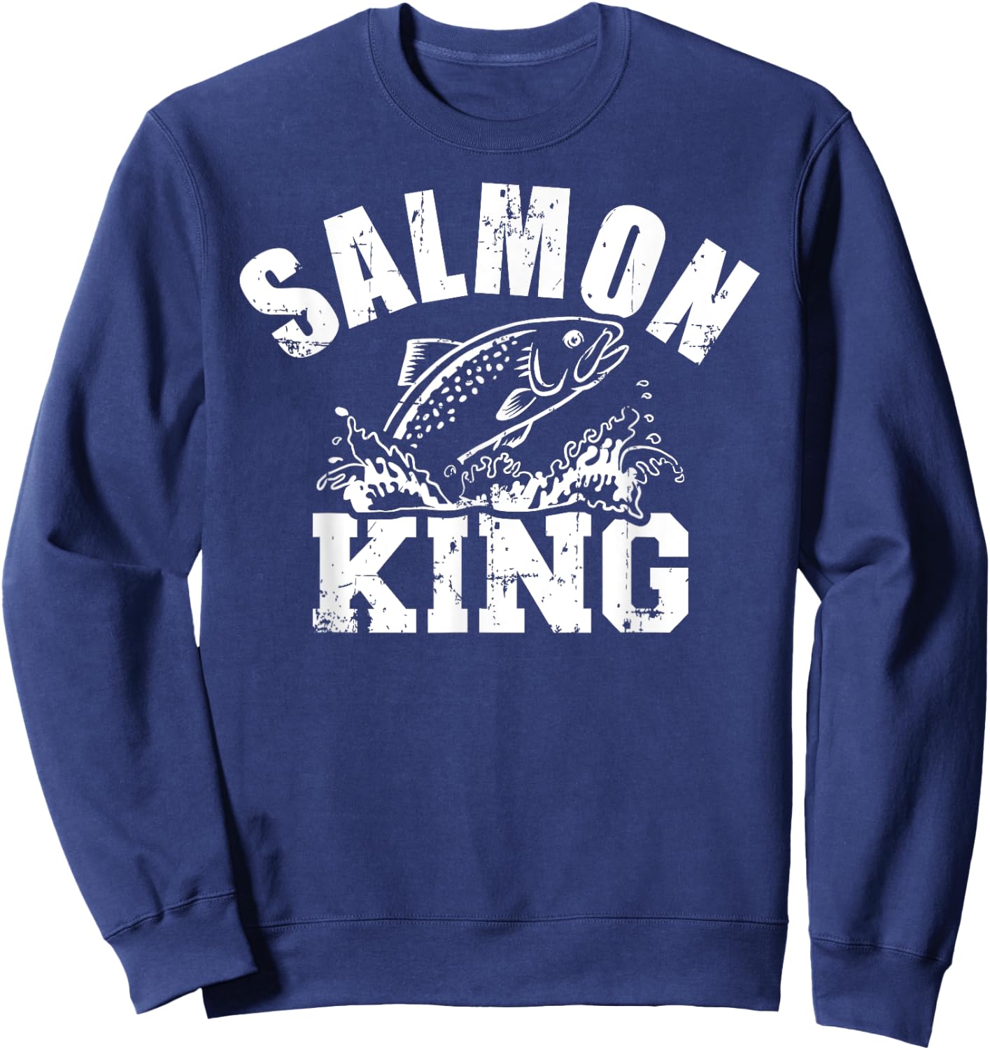 Salmon King Fishing Sweatshirt - Sweatshirt | Navy
