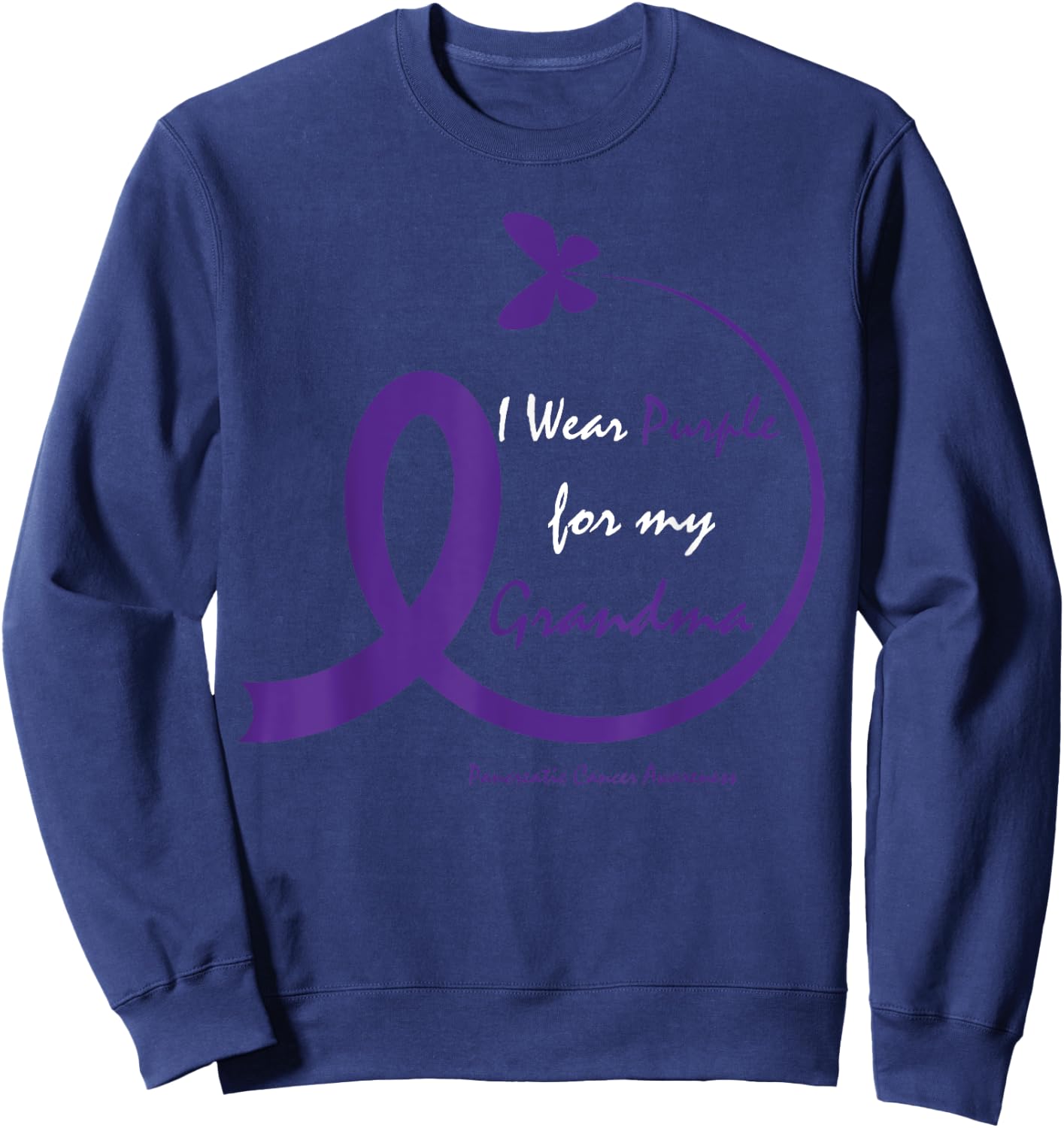 Products Gifts Purple Grandma Pancreatic Cancer Awareness Sweatshirt - Sweatshirt | Navy