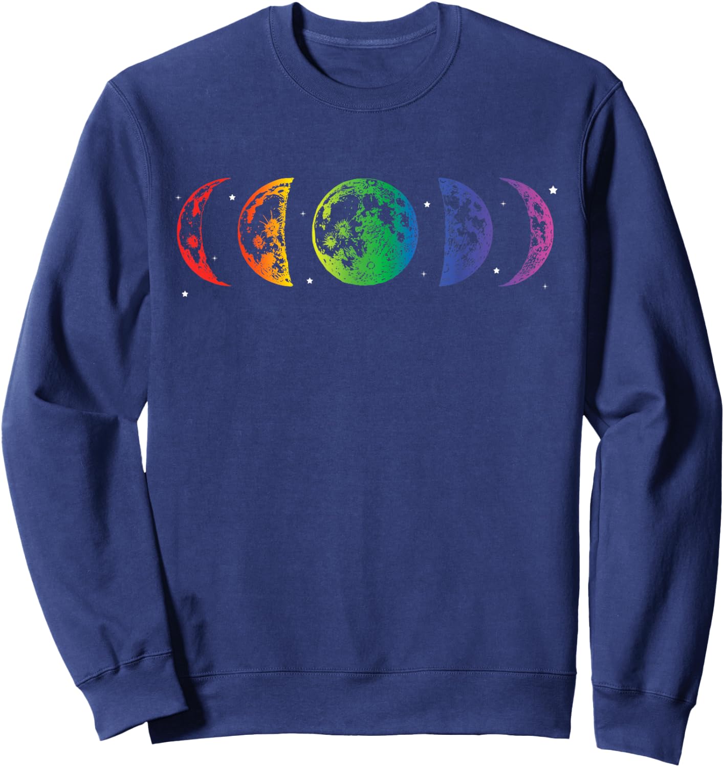 Moon Phase LBGTQ Rainbow Pride Equality Lunar Eclipse Sweatshirt - Sweatshirt | Navy