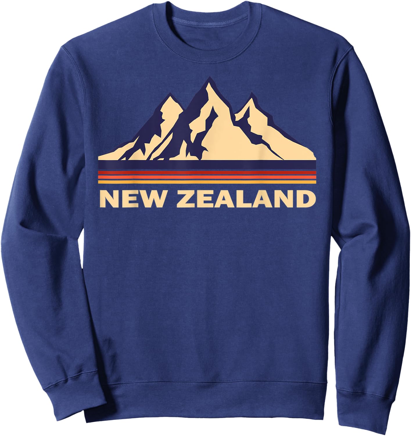 New Zealand Mountains retro Sweatshirt - Sweatshirt | Navy