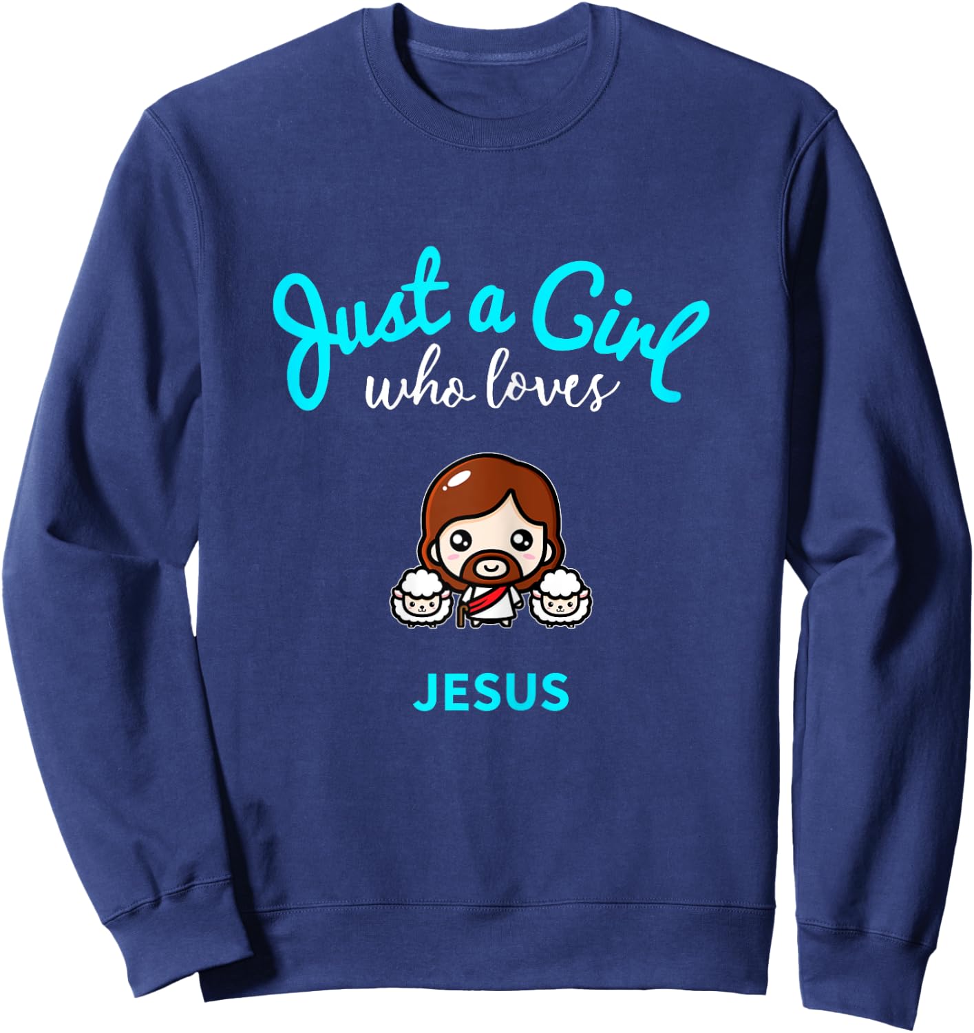 Jesus Shirt for Girls | Kids Jesus Sweatshirt - Sweatshirt | Navy