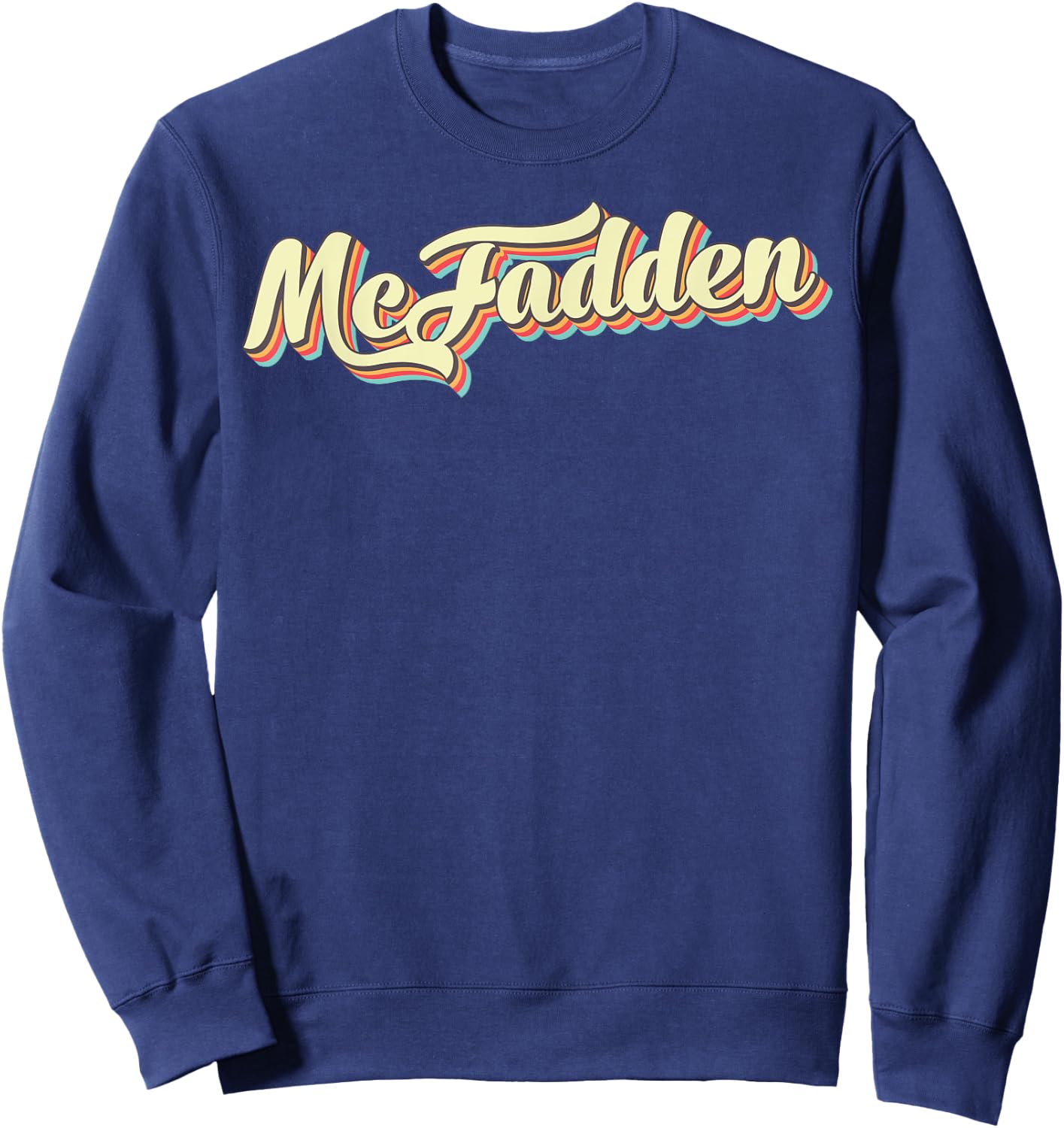 McFadden Retro Art Baseball Font Vintage Sweatshirt - Sweatshirt | Navy