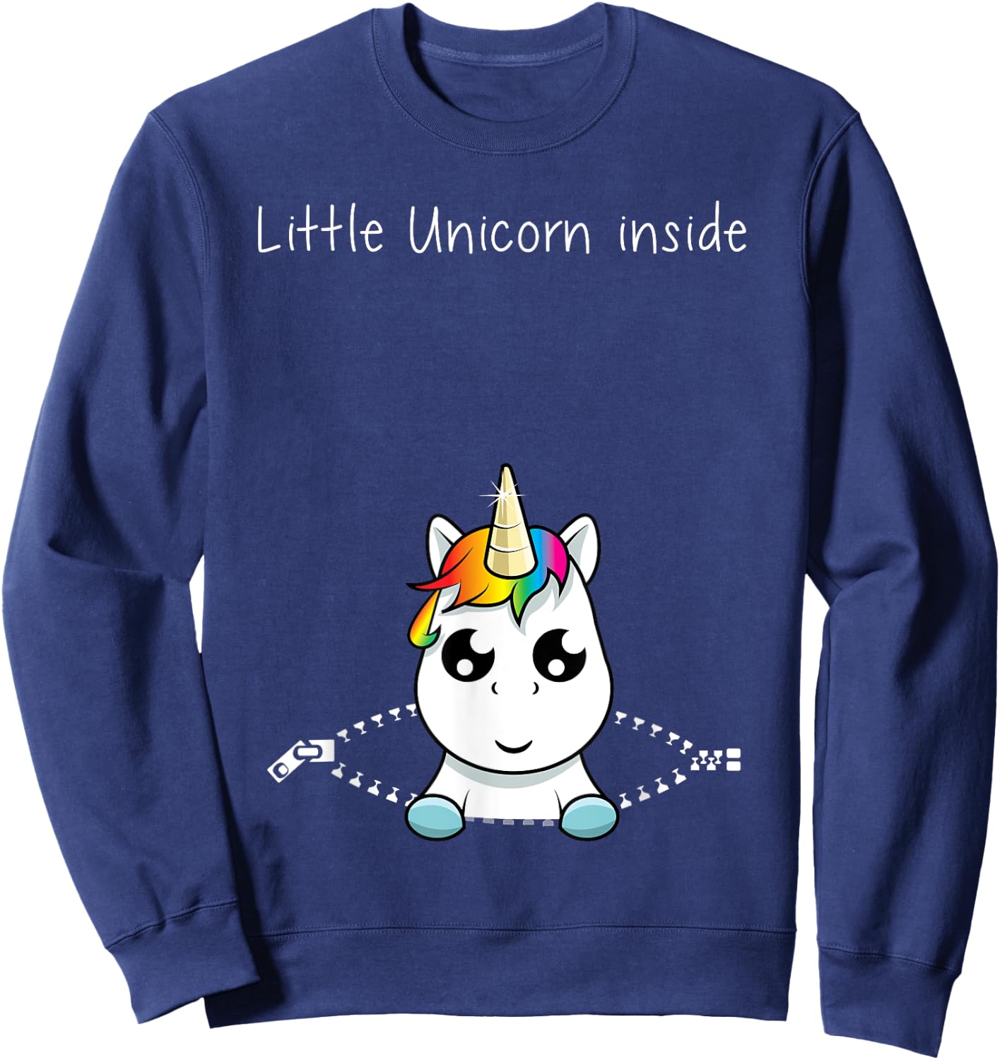 Its A Girl Pregnancy Announcement Gender Reveal Unicorn Gift Sweatshirt - Sweatshirt | Navy